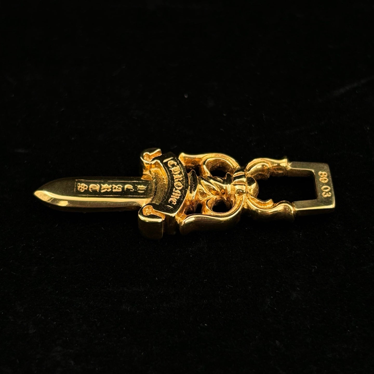 Chrome Hearts 22K Gold Dagger Pendant [Used]