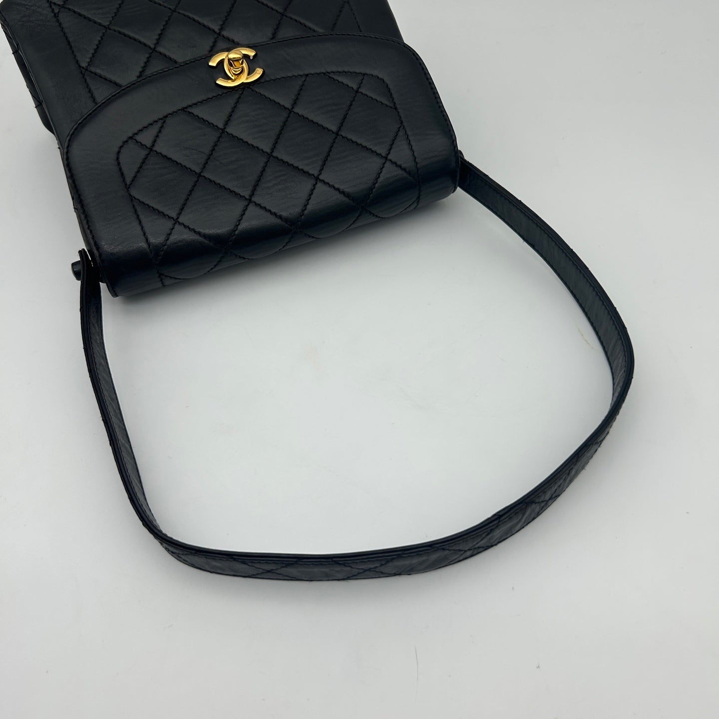 Chanel Black Lambskin Quilted Kelly Shoulder Bag Gold Hardware [Used]