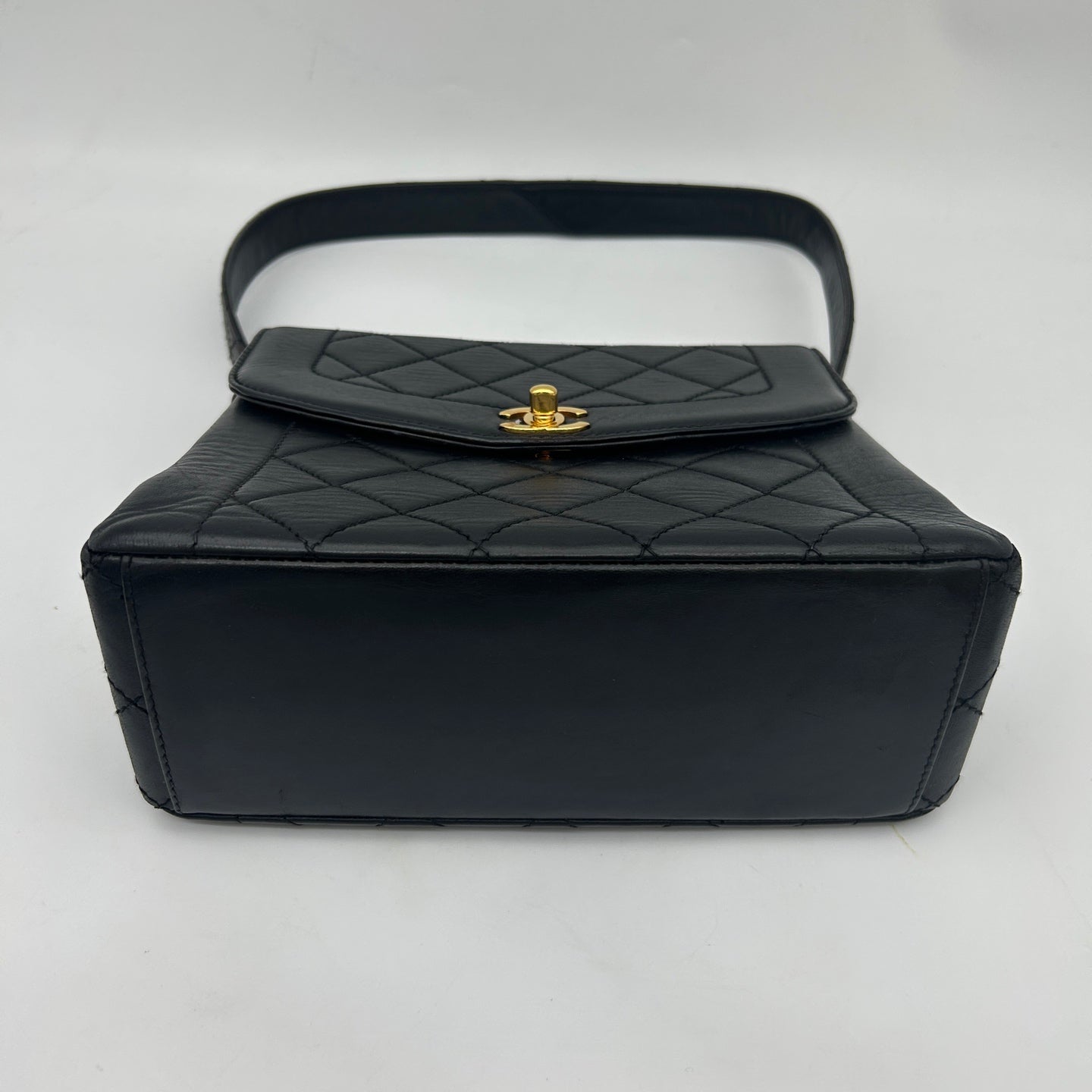 Chanel Black Lambskin Quilted Kelly Shoulder Bag Gold Hardware [Used]