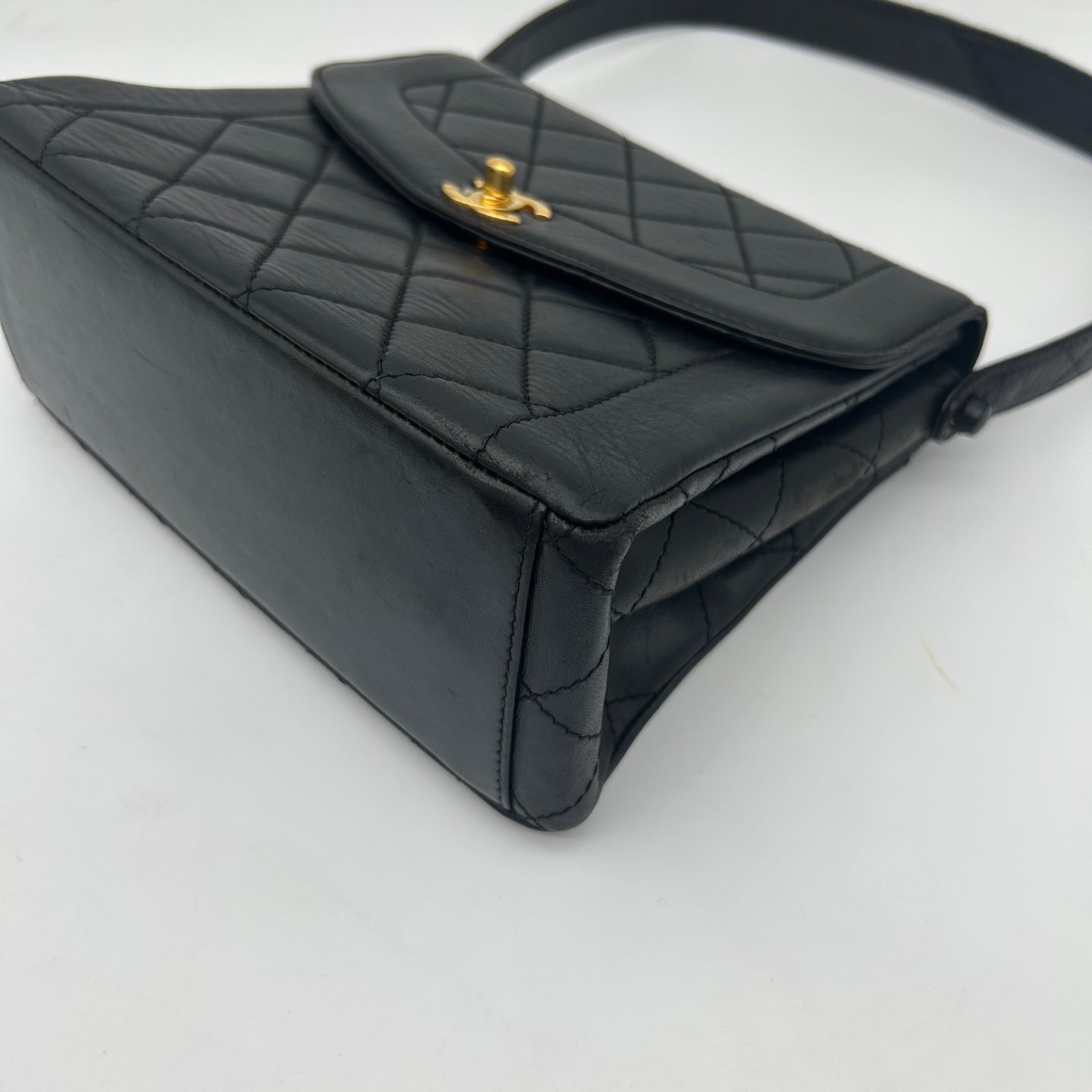 Chanel Black Lambskin Quilted Kelly Shoulder Bag Gold Hardware [Used]