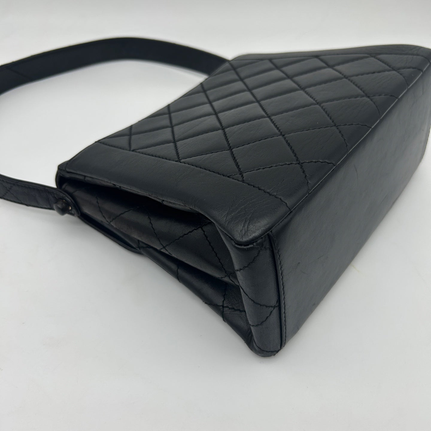 Chanel Black Lambskin Quilted Kelly Shoulder Bag Gold Hardware [Used]
