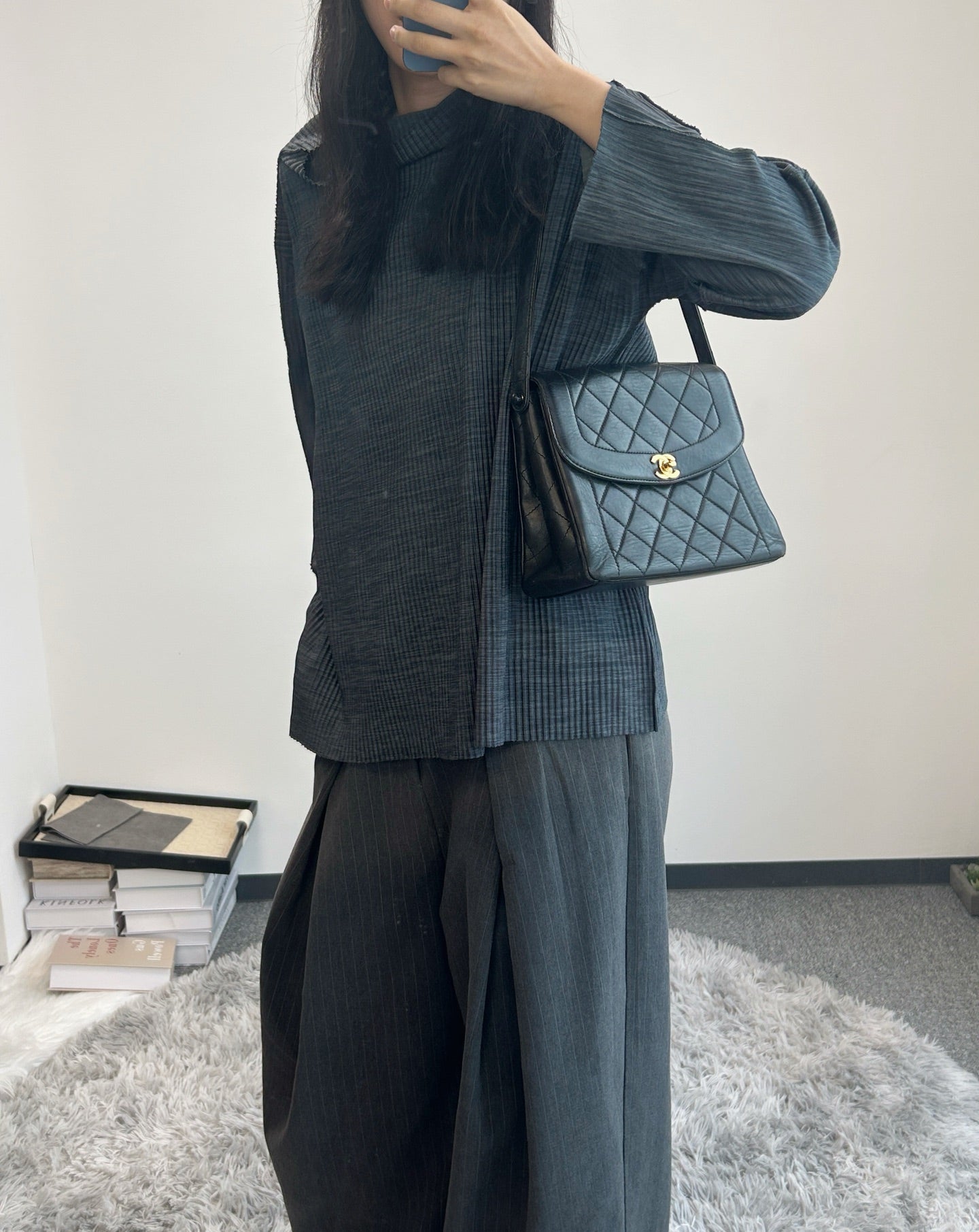 Chanel Black Lambskin Quilted Kelly Shoulder Bag Gold Hardware [Used]