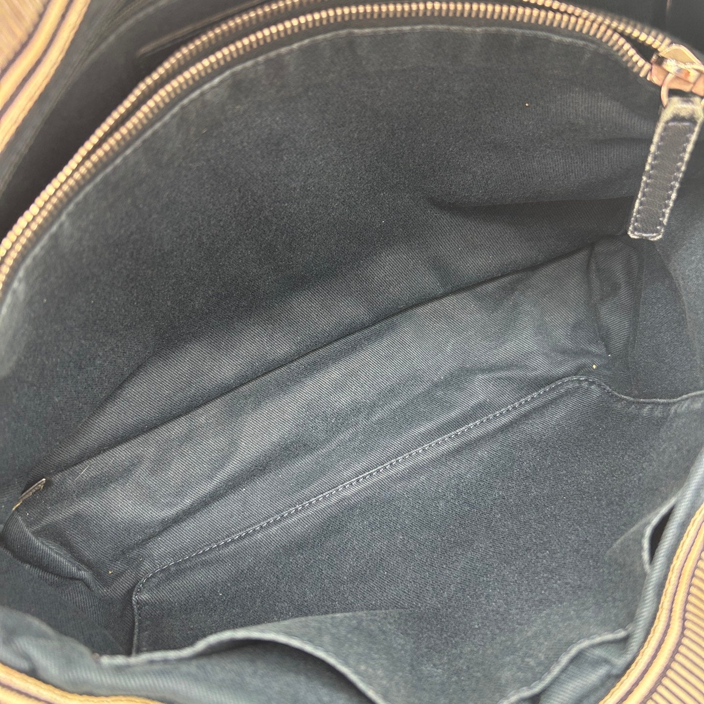 Chanel Striped Denim Navy Small Beach Tote Bag [Used]