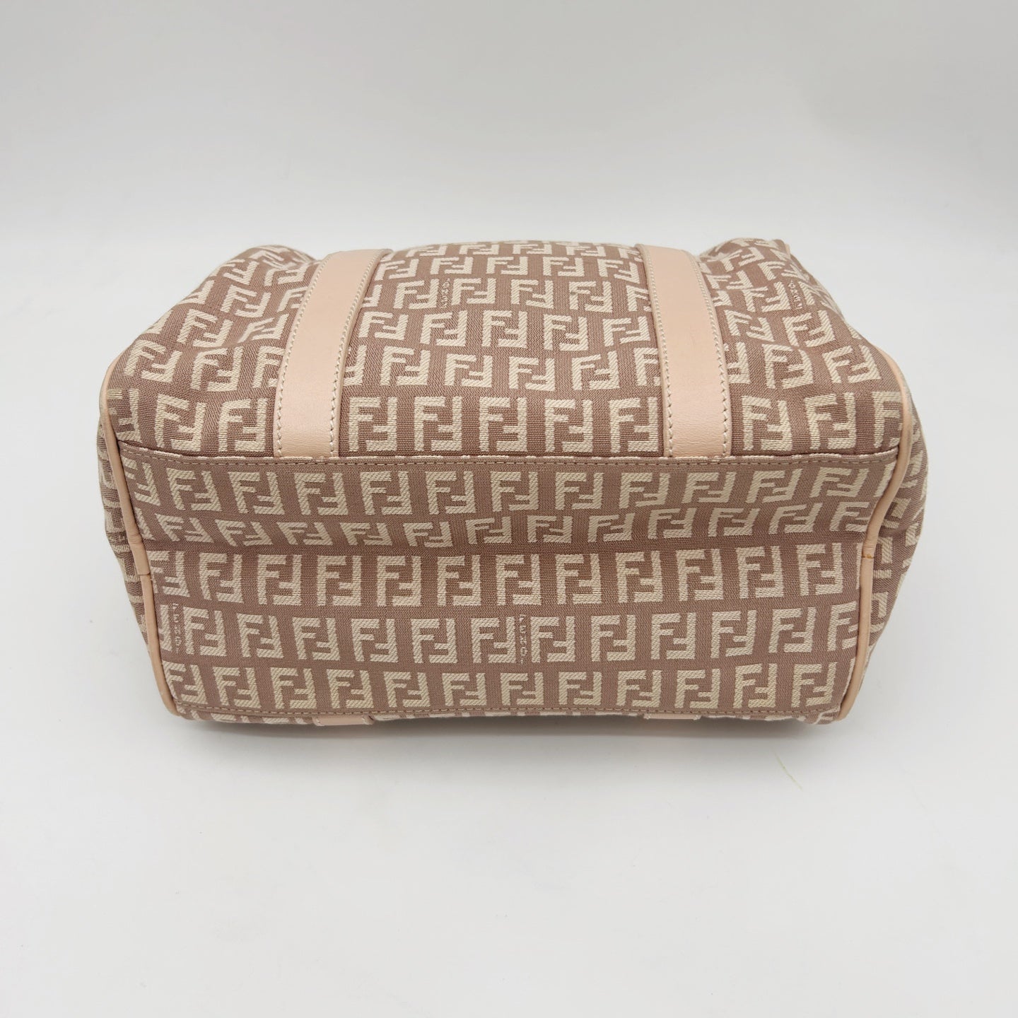 Fendi Pink Zucca Fabric Leather Trim Mini Boston Handbag [Used]