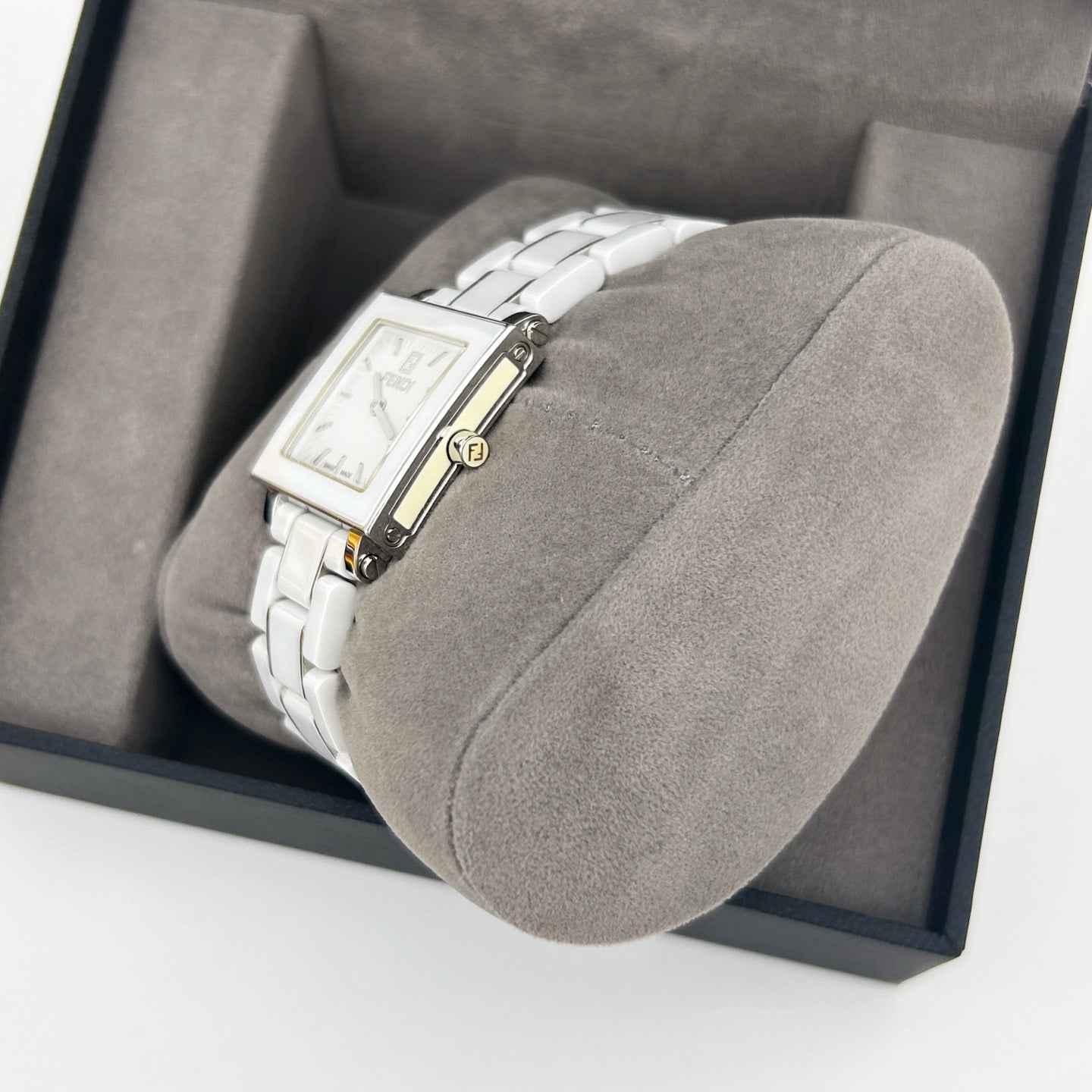 Fendi White Ceramic Square Watch [Used]