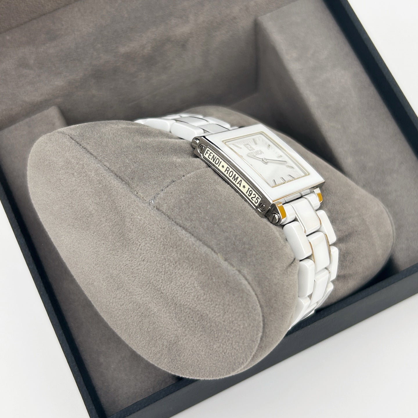 Fendi White Ceramic Square Watch [Used]