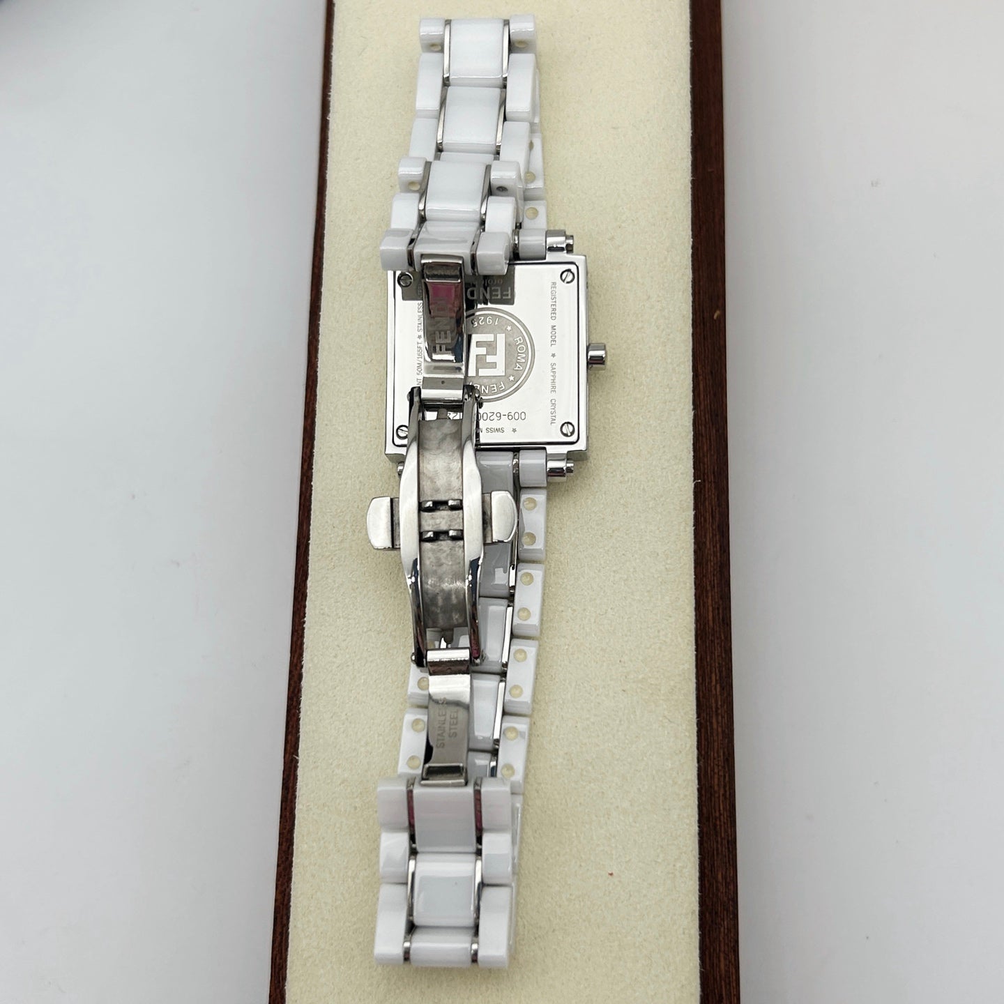 Fendi White Ceramic Square Watch [Used]