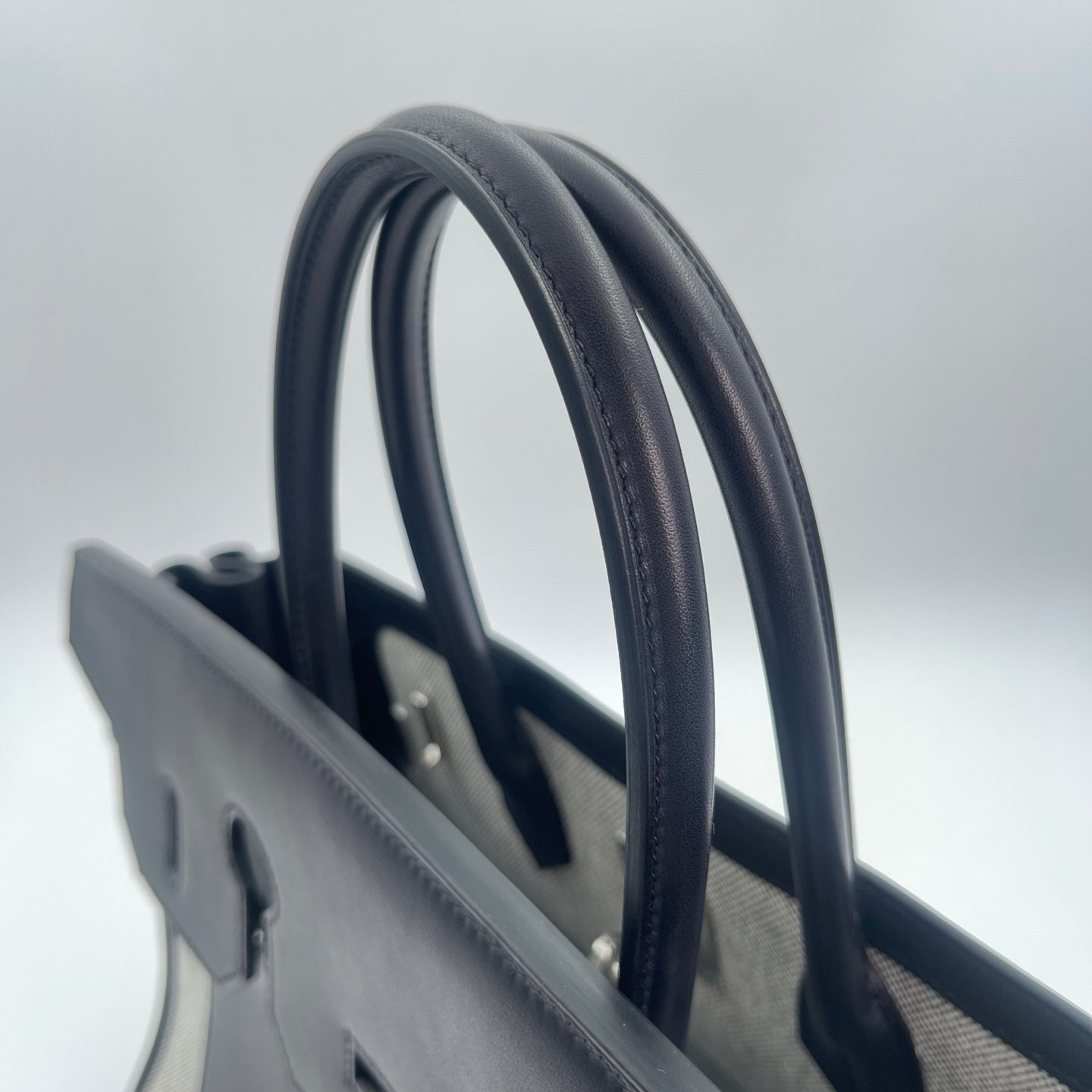 Hermès Birkin 35 A L'Envers Black-Grey Toile H Canvas and Black Volupto Palladium Hardware