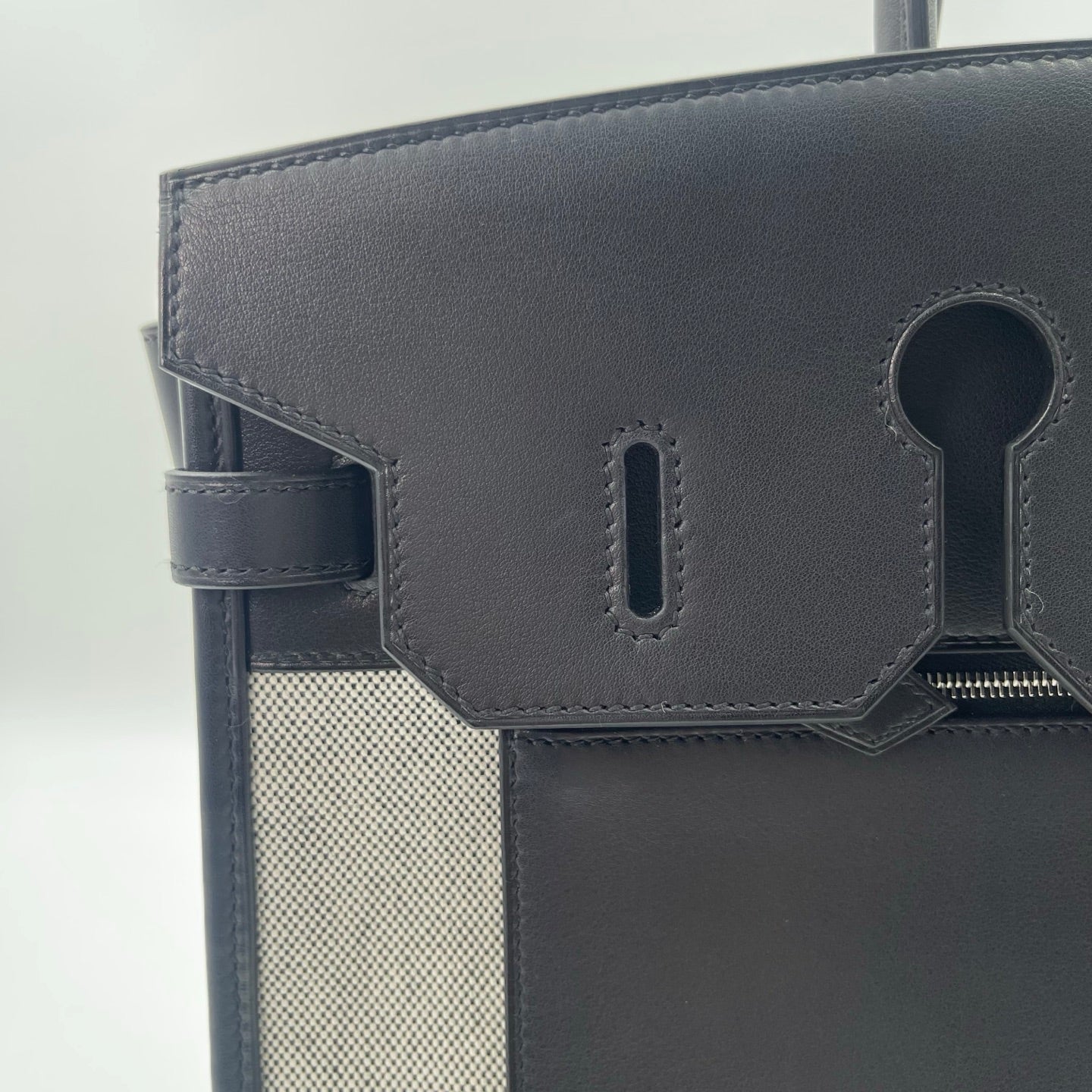 Hermès Birkin 35 A L'Envers Black-Grey Toile H Canvas and Black Volupto Palladium Hardware