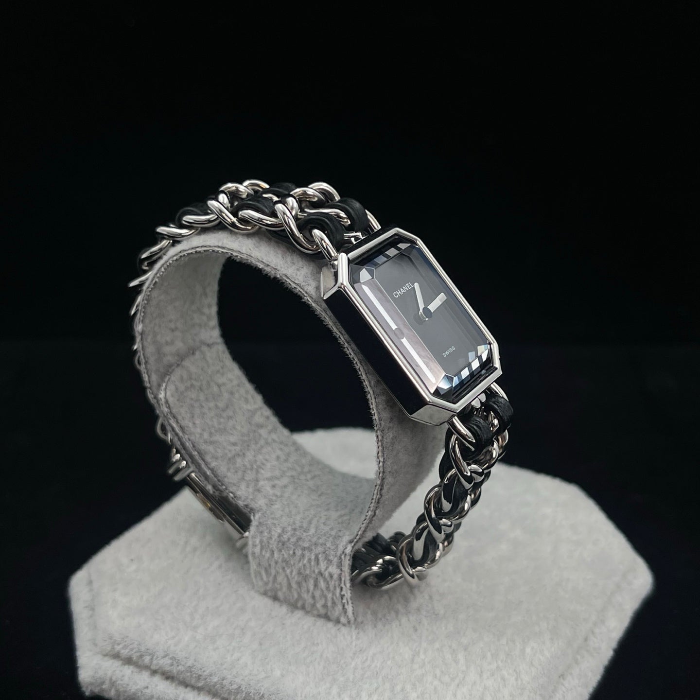 Chanel Black Silver Première Watch Large Size [Used]