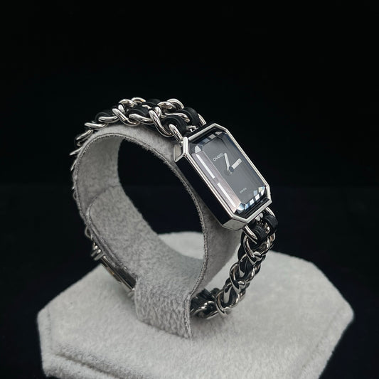 Chanel Black Silver Première Watch Large Size [Used]