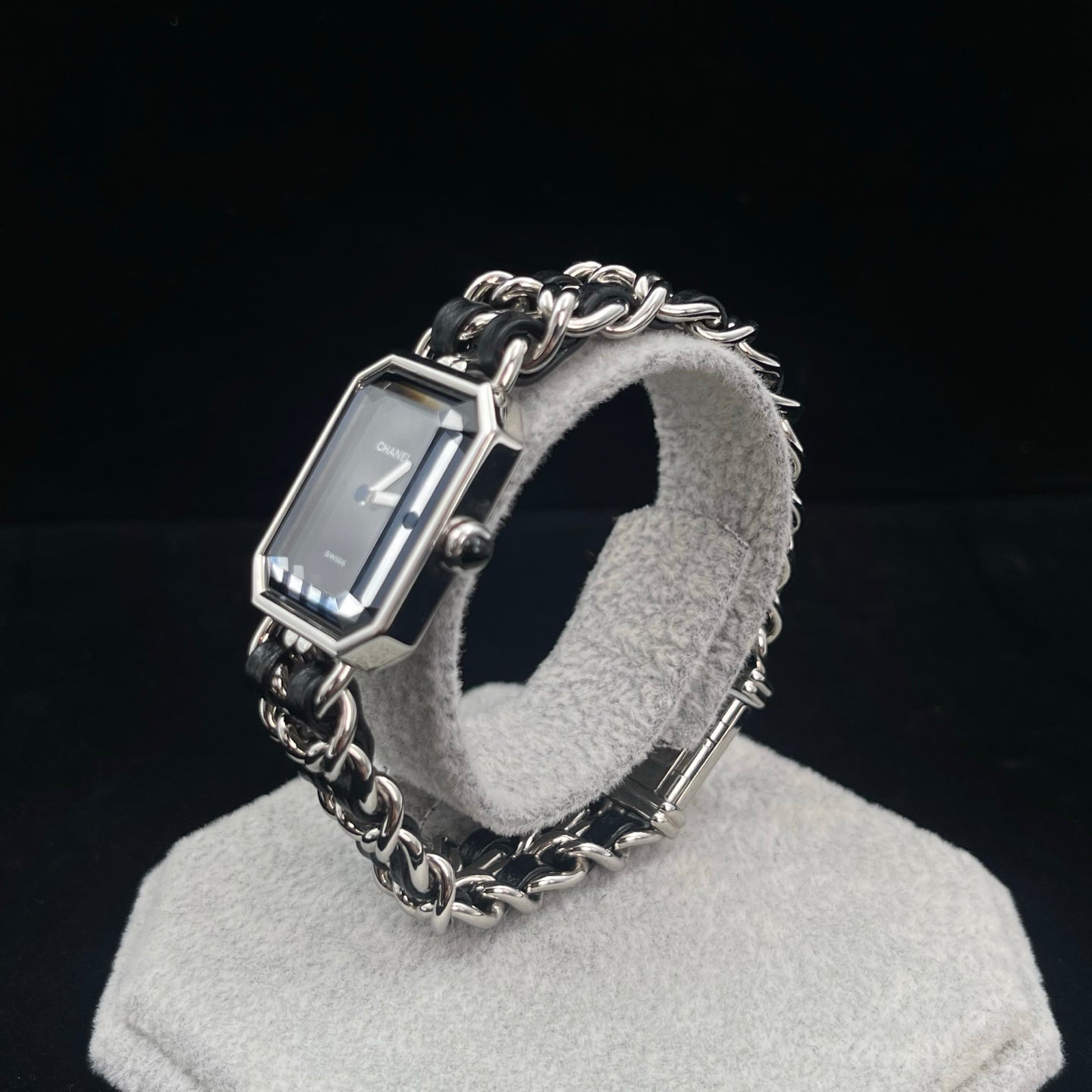 Chanel Black Silver Première Watch Large Size [Used]