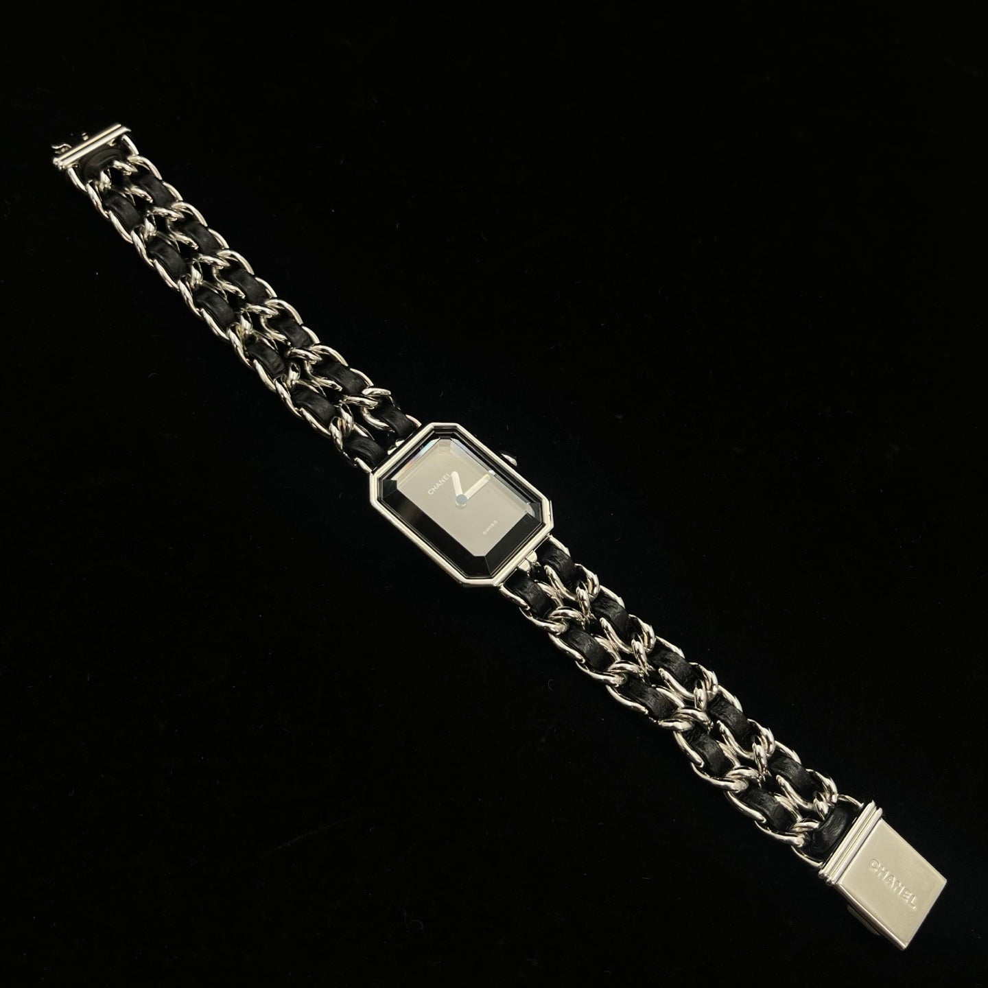Chanel Black Silver Première Watch Large Size [Used]