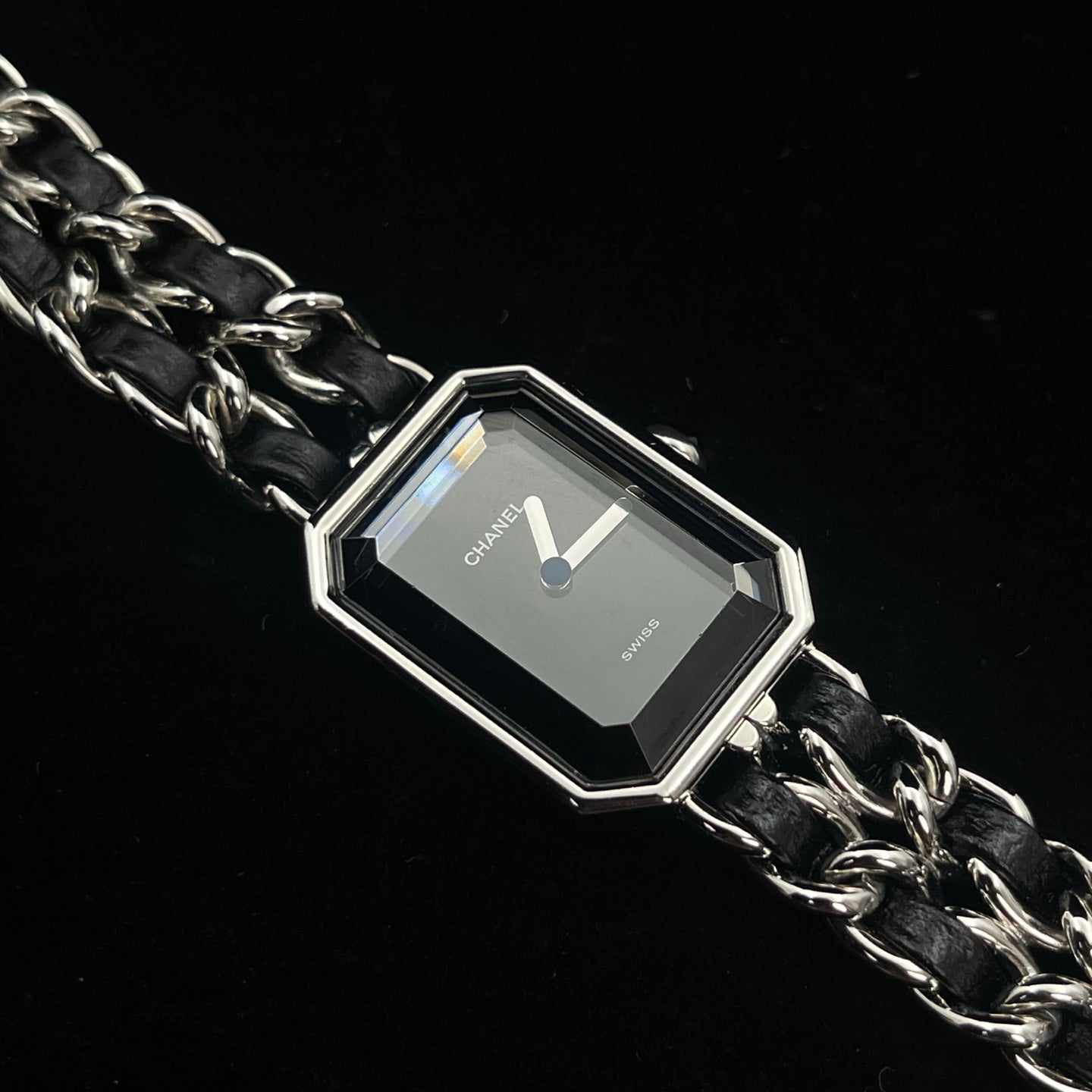 Chanel Black Silver Première Watch Large Size [Used]