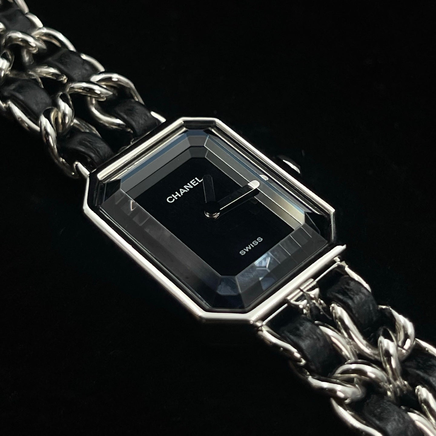 Chanel Black Silver Première Watch Large Size [Used]