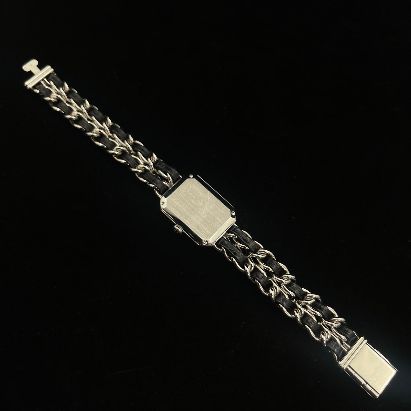 Chanel Black Silver Première Watch Large Size [Used]