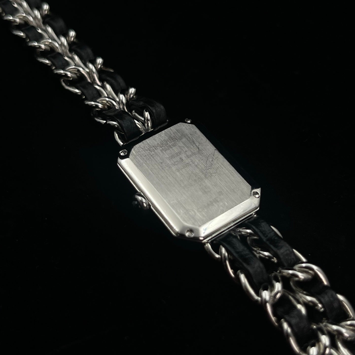Chanel Black Silver Première Watch Large Size [Used]