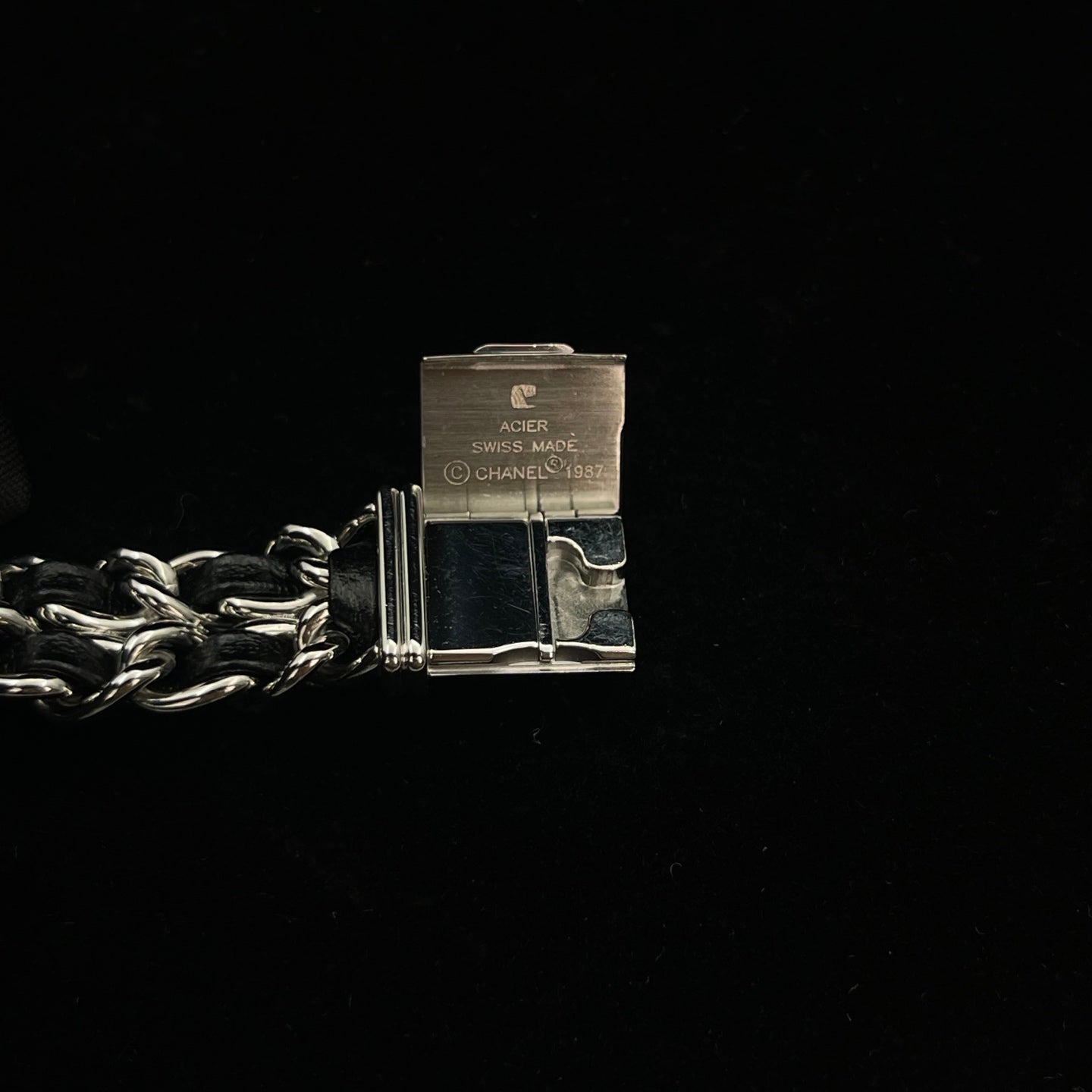 Chanel Black Silver Première Watch Large Size [Used]