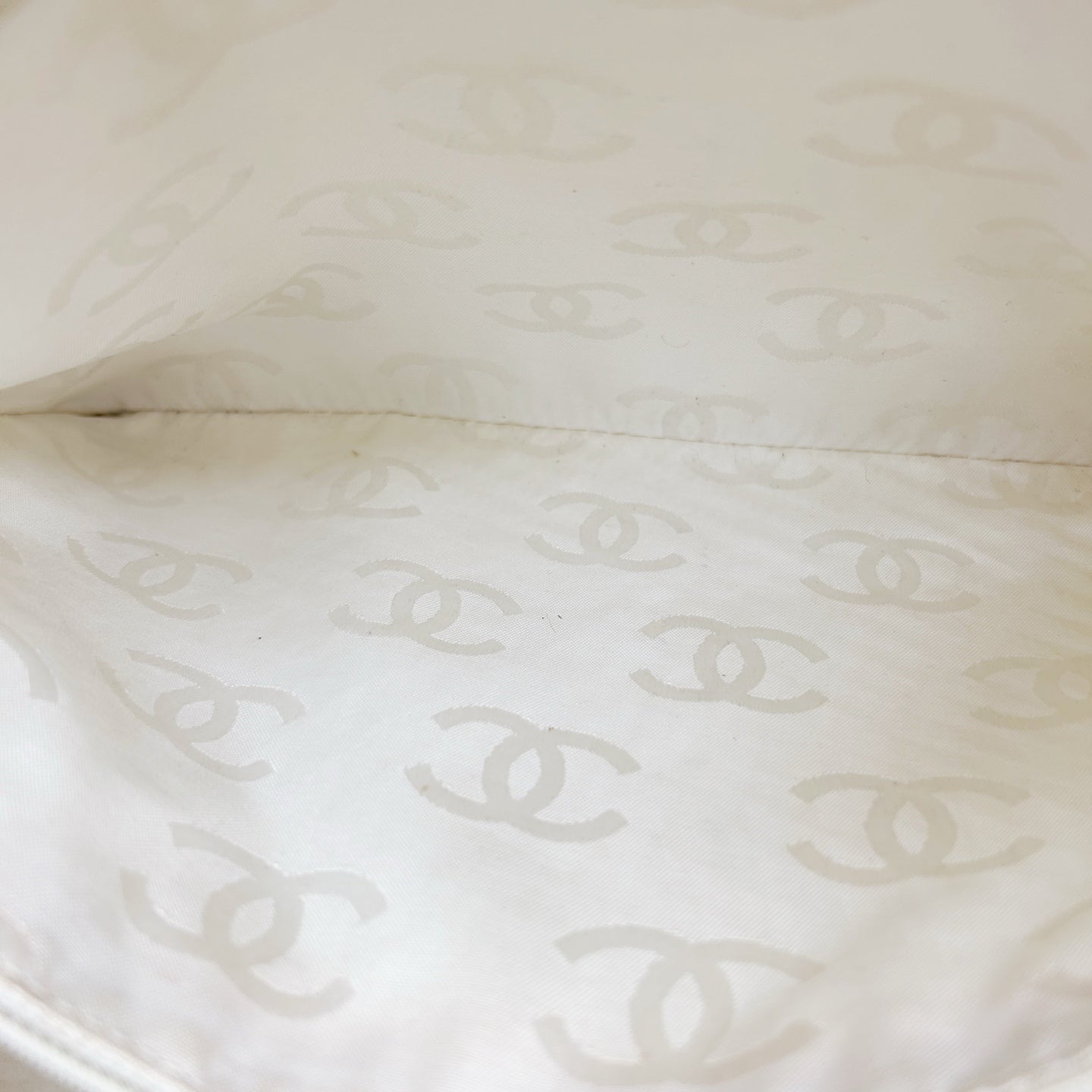 Chanel White External Stitch Shoulder Bag [Used]