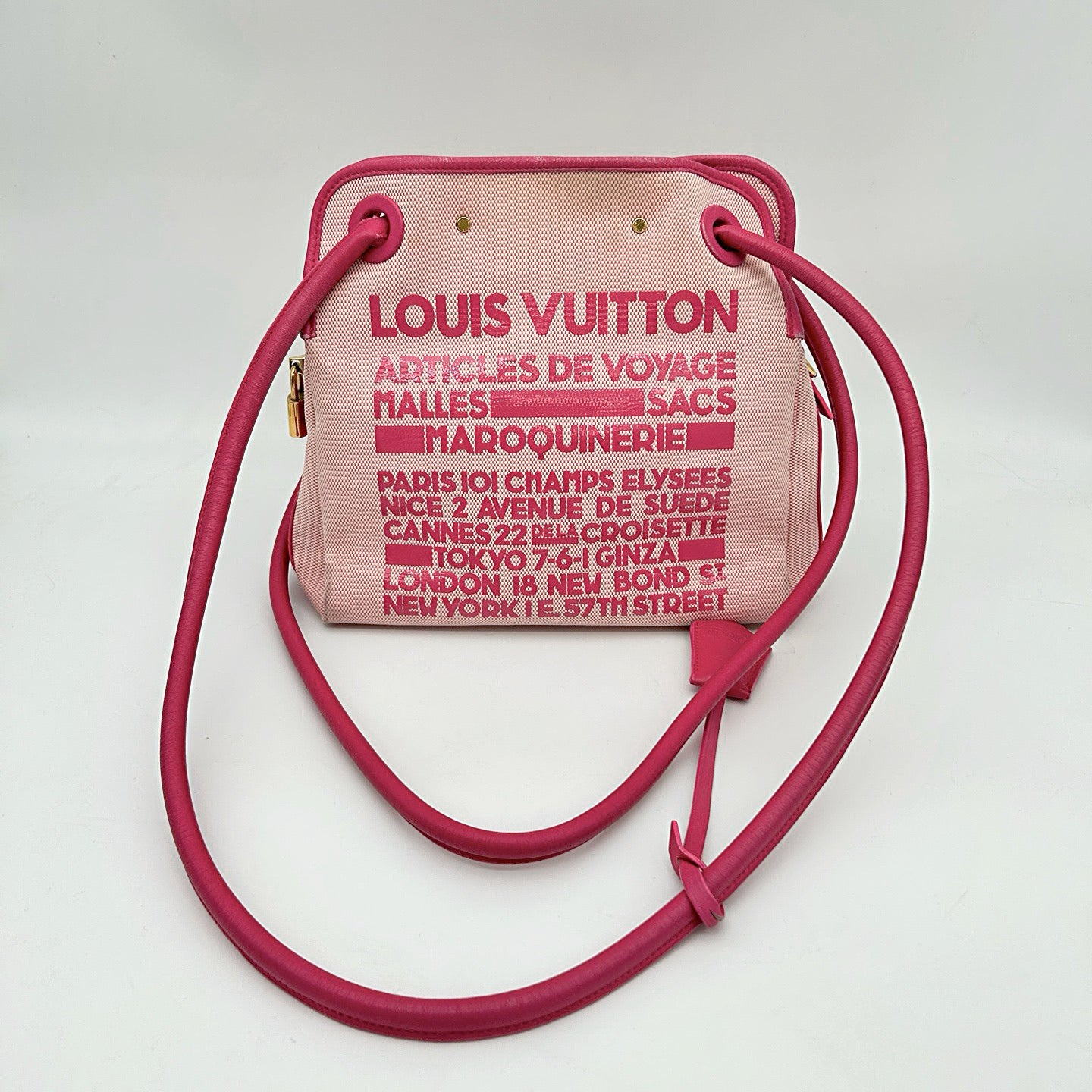 Louis Vuitton Pink Printed Canvas 2009 Spring/Summer Limited Crossbody Shoulder Bag [Used]