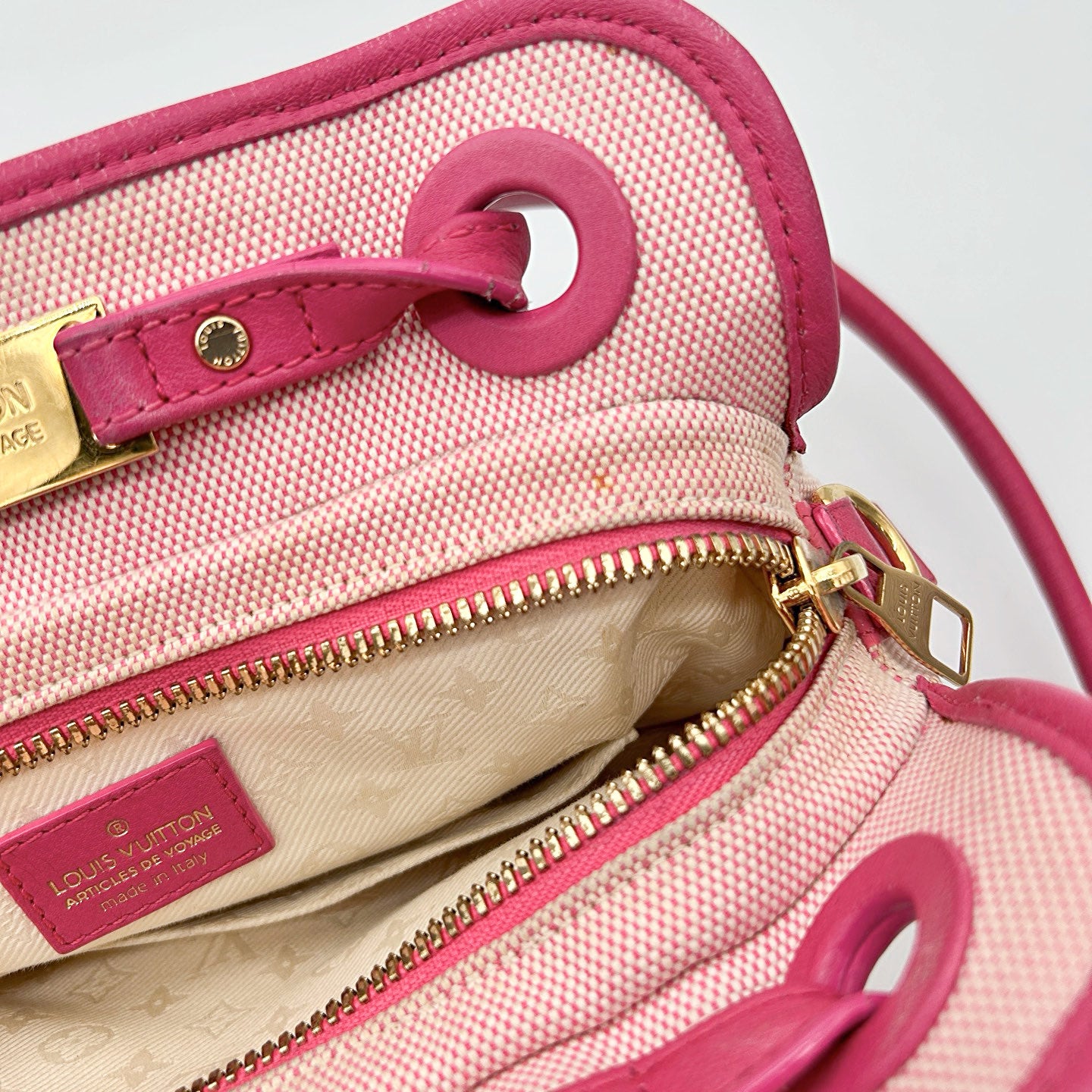 Louis Vuitton Pink Printed Canvas 2009 Spring/Summer Limited Crossbody Shoulder Bag [Used]