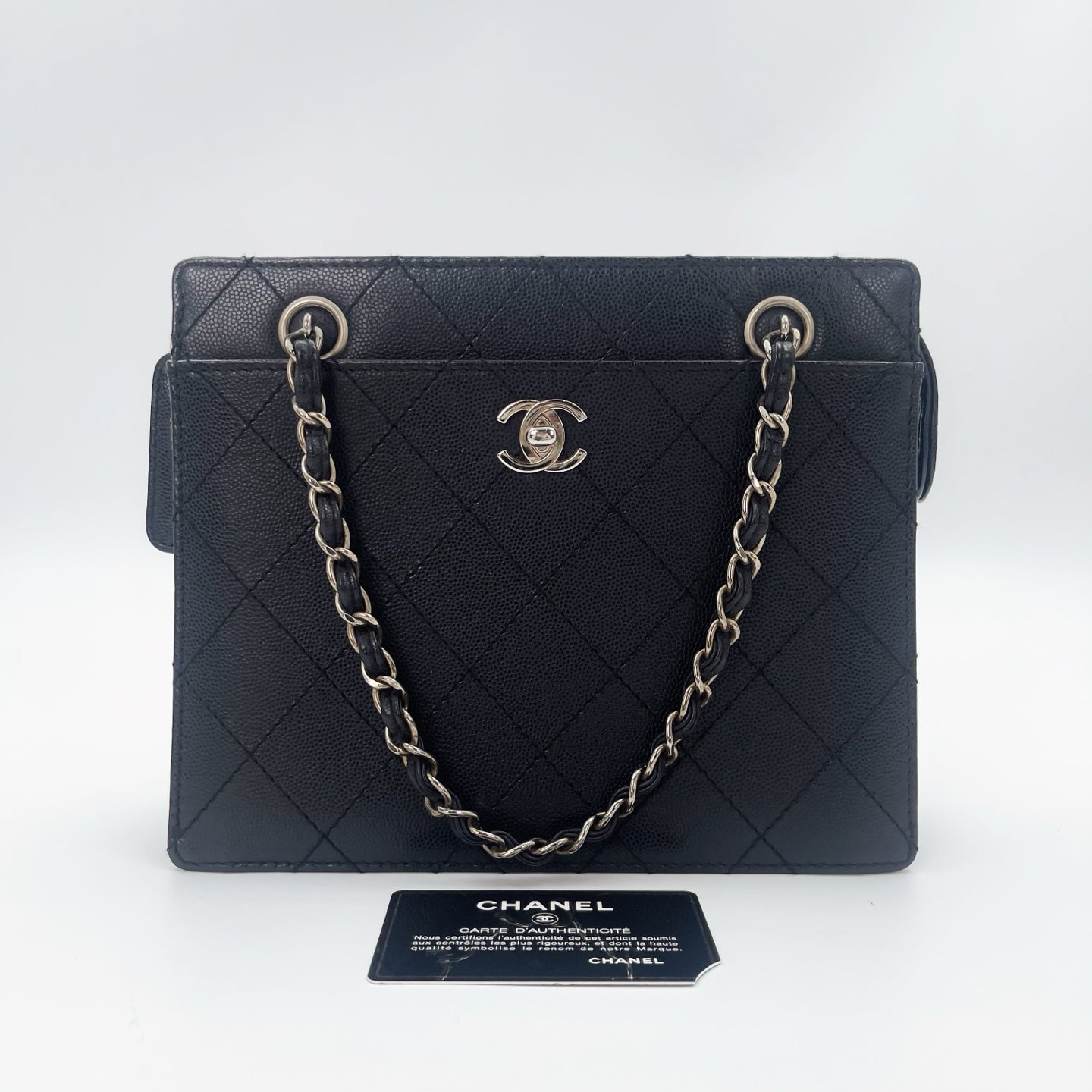 Chanel Black Caviar Handbag [Used]
