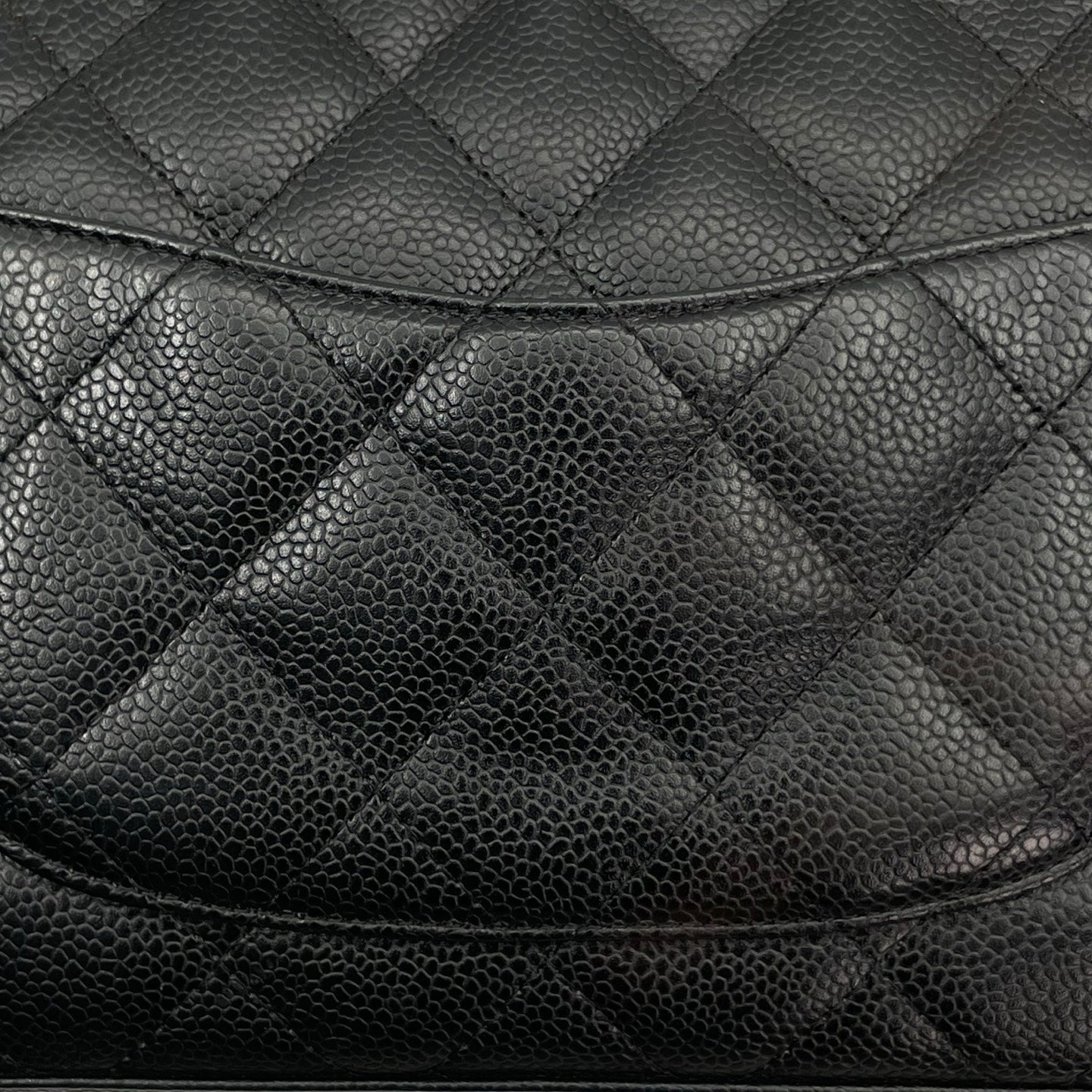 Chanel Small Black Caviar Leather Bowling Tote Bag Gold Hardware [Used]