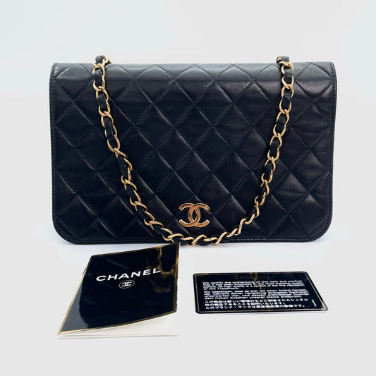 Chanel Black Lambskin Flap Chain Bag [Used]