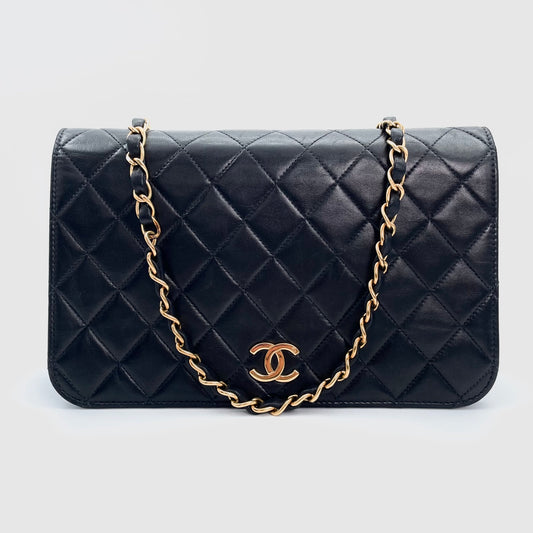 Chanel Black Lambskin Flap Chain Bag [Used]