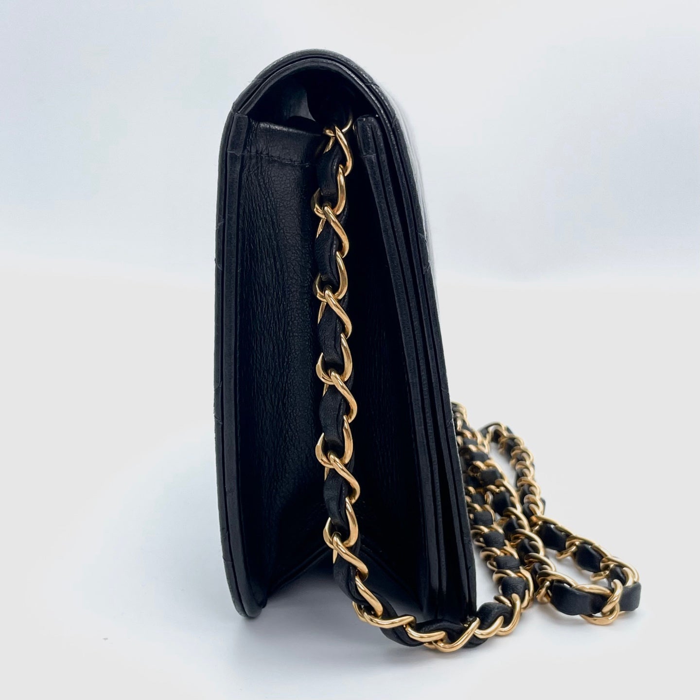Chanel Black Lambskin Flap Chain Bag [Used]