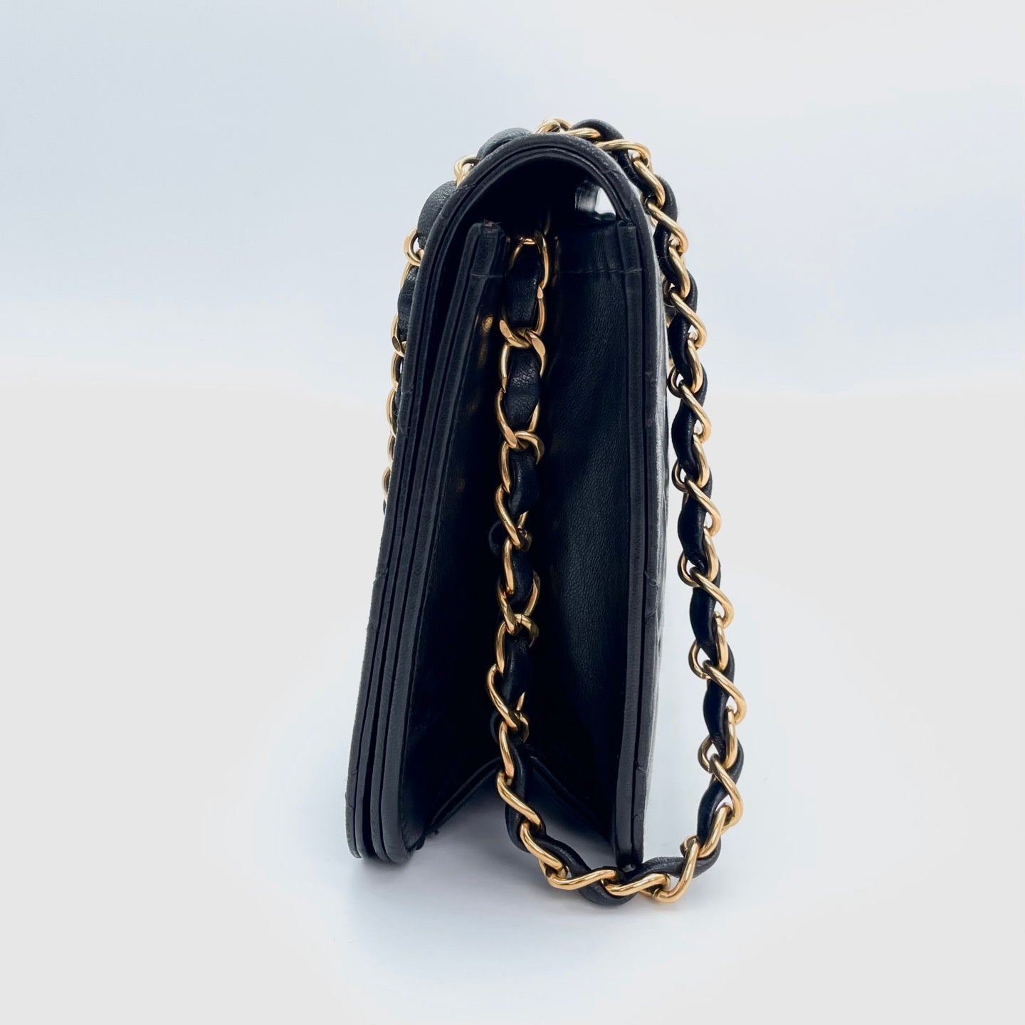Chanel Black Lambskin Flap Chain Bag [Used]