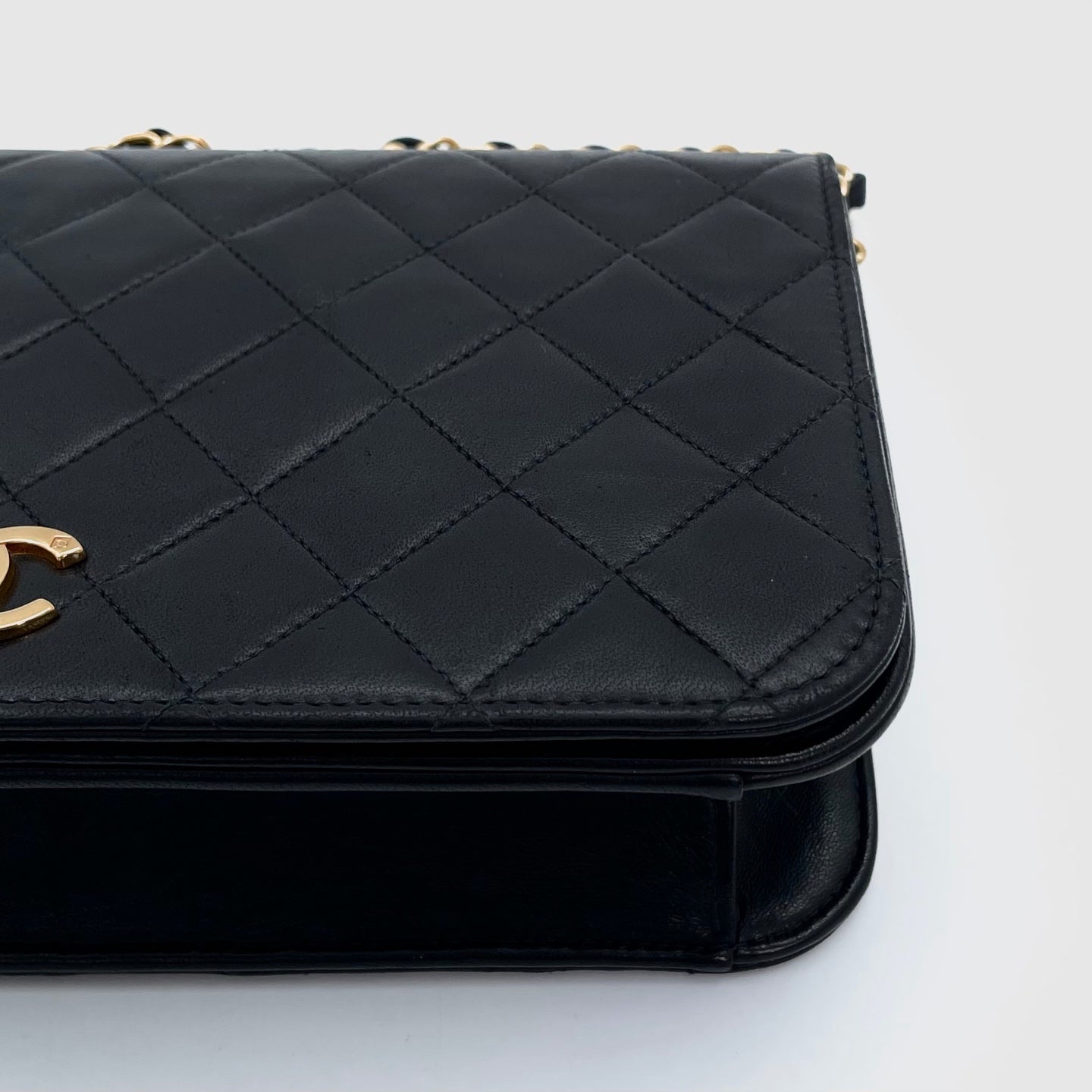 Chanel Black Lambskin Flap Chain Bag [Used]