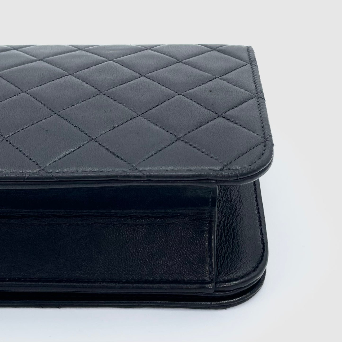 Chanel Black Lambskin Flap Chain Bag [Used]