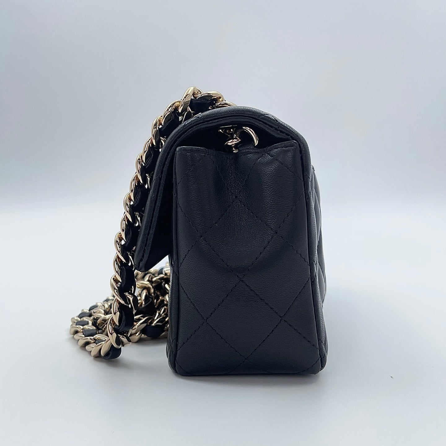 Chanel Black Mini Lambskin Coco Charms Rectangular Classic Flap Bag [Used]