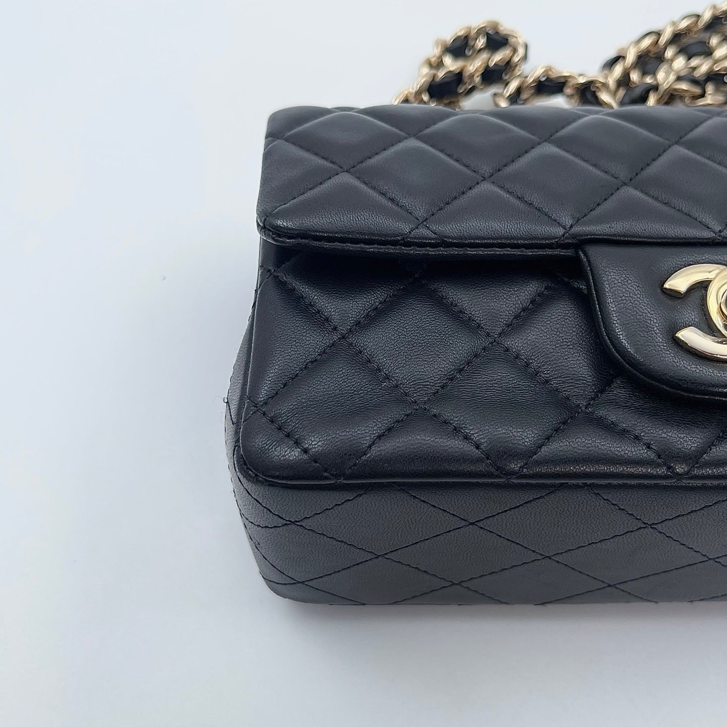 Chanel Black Mini Lambskin Coco Charms Rectangular Classic Flap Bag [Used]