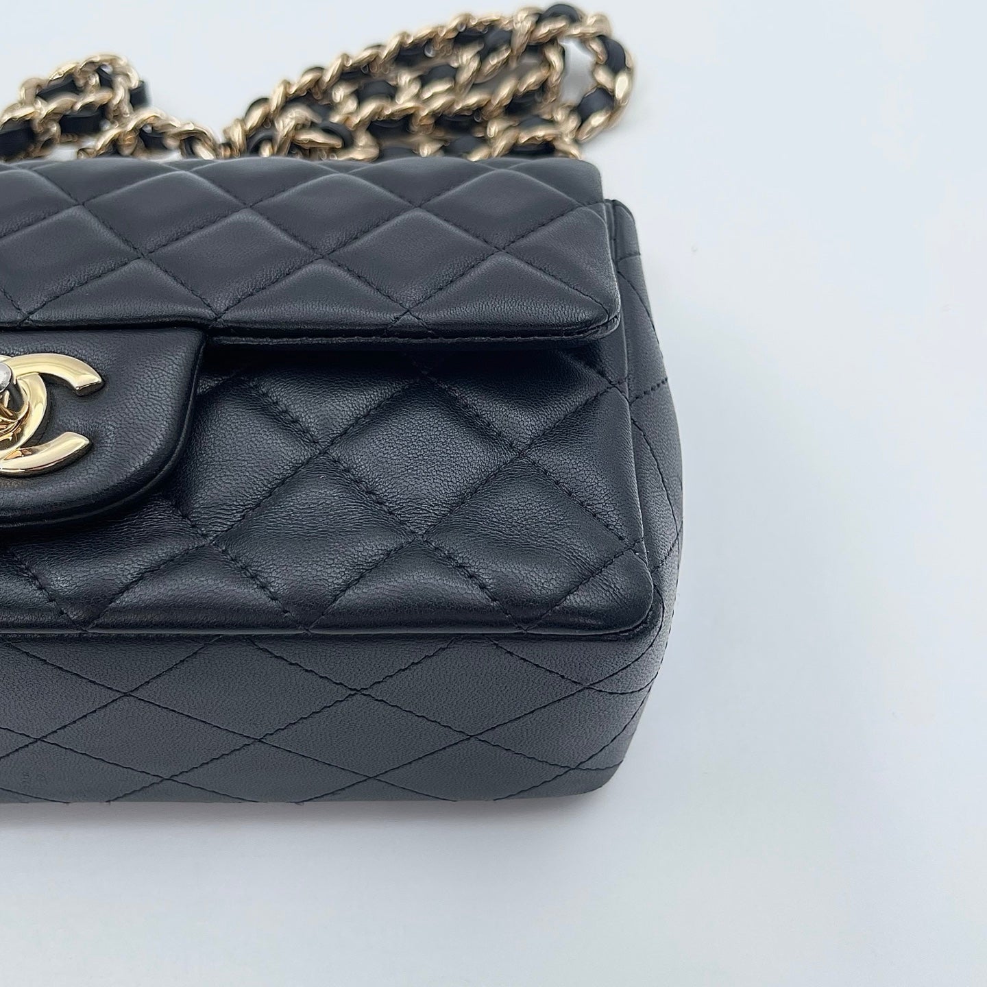 Chanel Black Mini Lambskin Coco Charms Rectangular Classic Flap Bag [Used]
