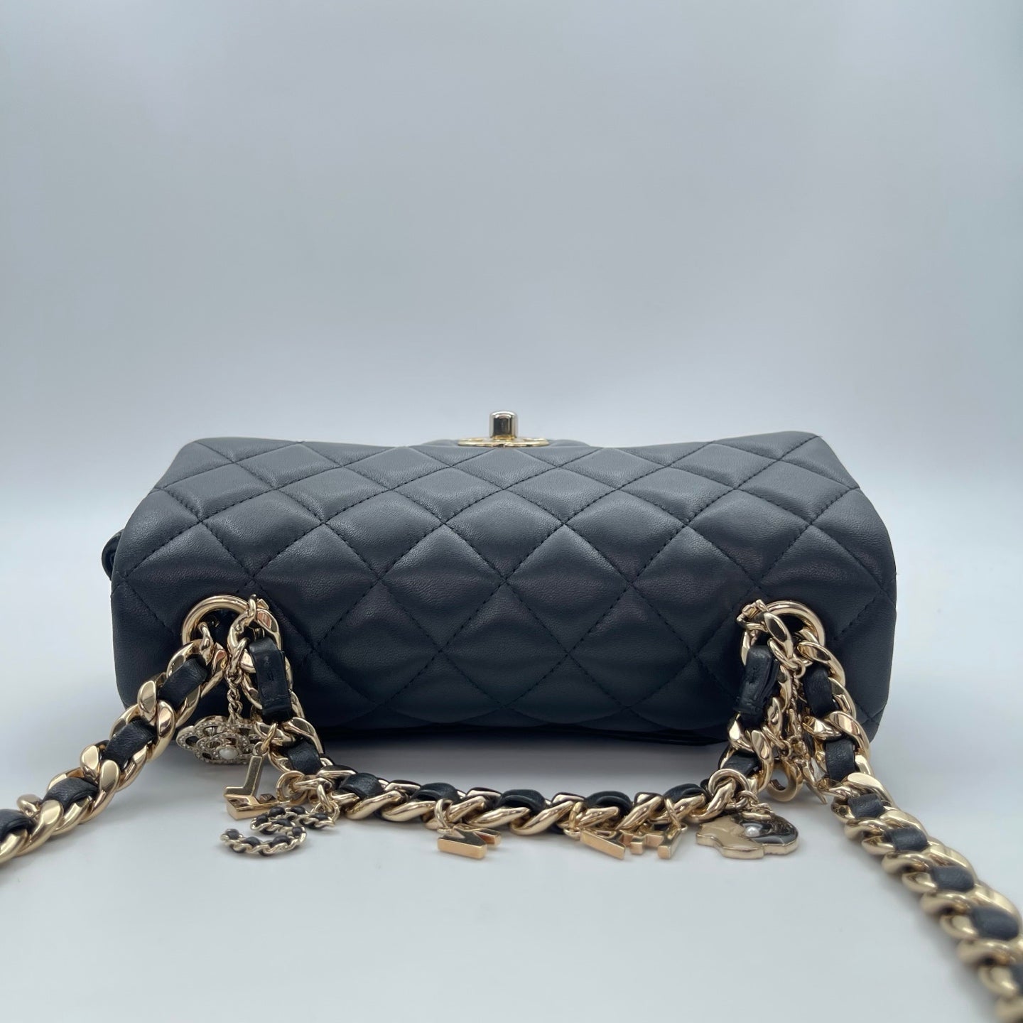 Chanel Black Mini Lambskin Coco Charms Rectangular Classic Flap Bag [Used]