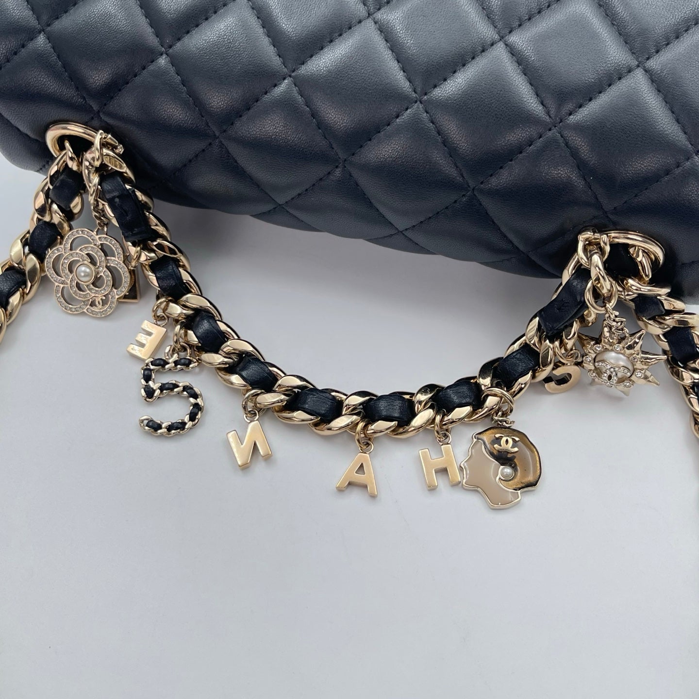 Chanel Black Mini Lambskin Coco Charms Rectangular Classic Flap Bag [Used]