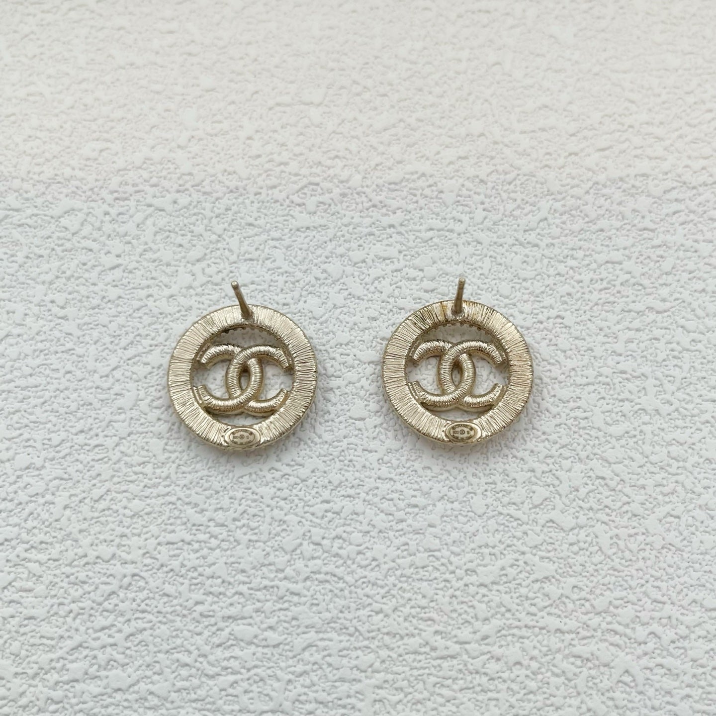Chanel CC Logo Rhinestone Earrings [Used]
