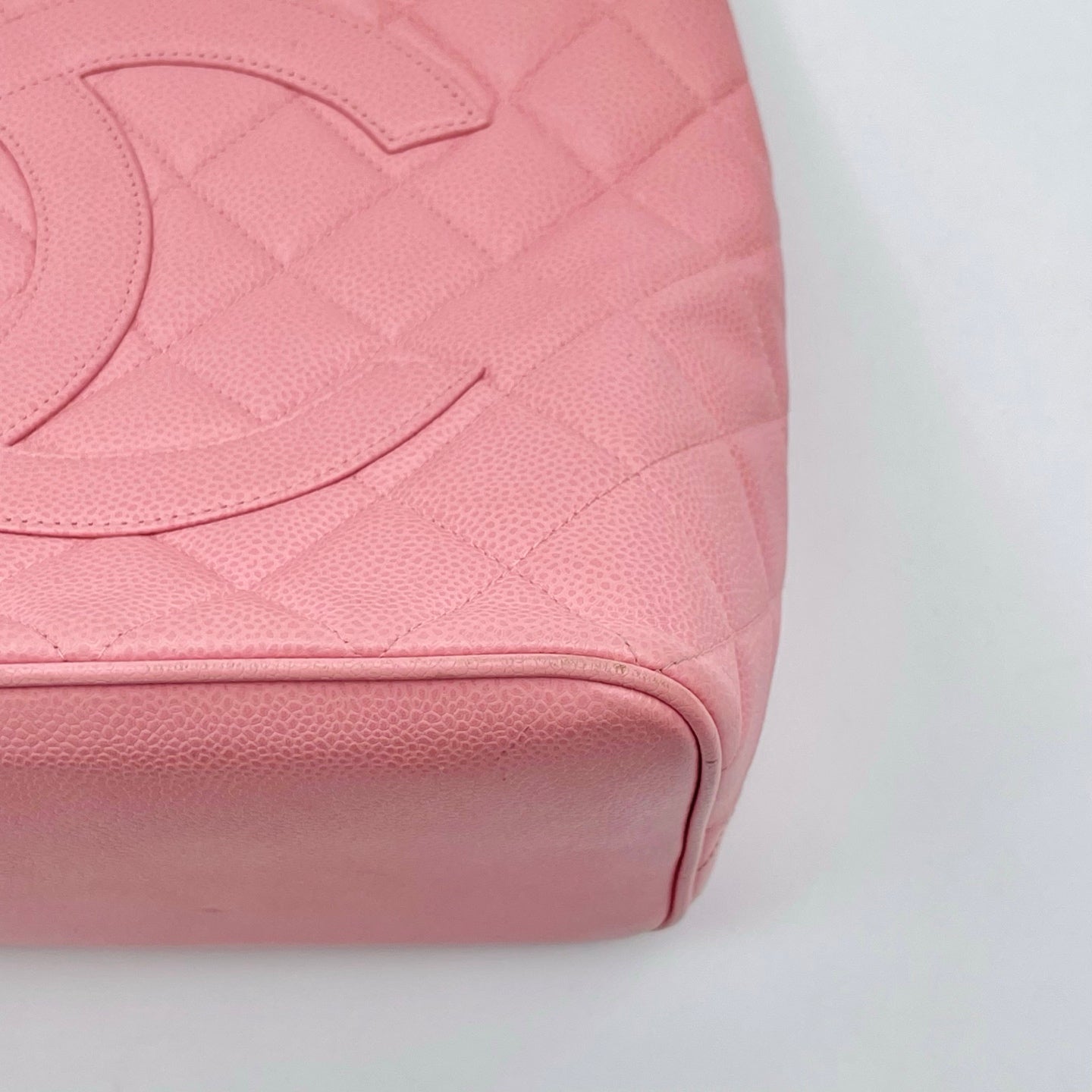 Chanel Pink Quilted Caviar Leather Medallion Tote Bag [Used]
