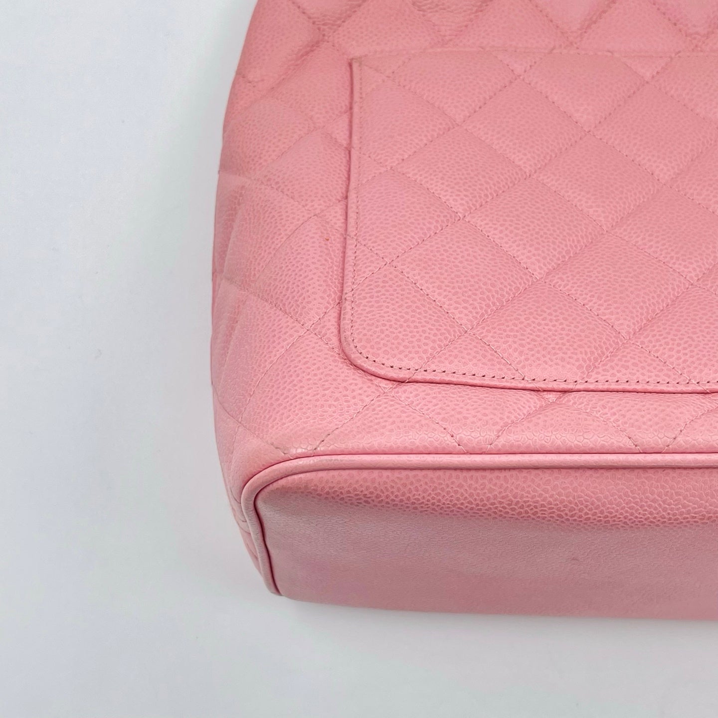 Chanel Pink Quilted Caviar Leather Medallion Tote Bag [Used]