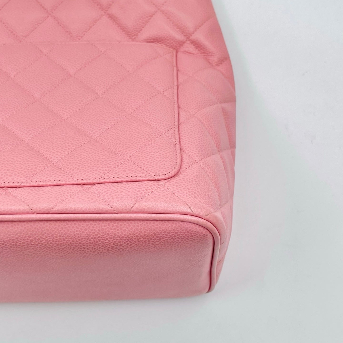 Chanel Pink Quilted Caviar Leather Medallion Tote Bag [Used]