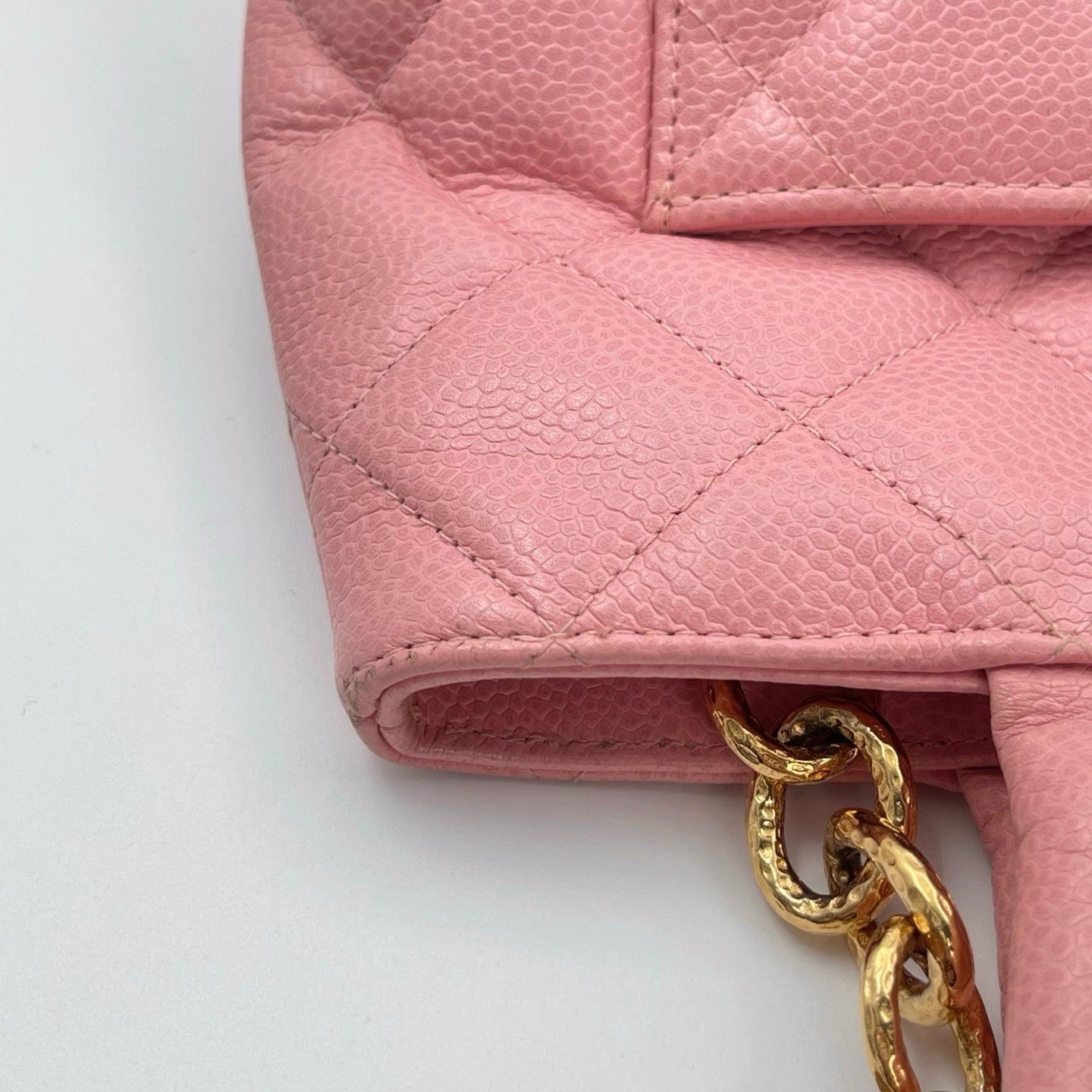 Chanel Pink Quilted Caviar Leather Medallion Tote Bag [Used]