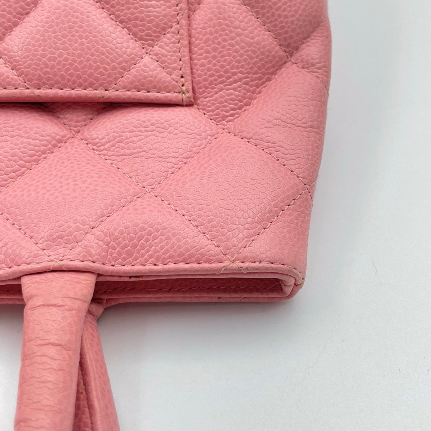 Chanel Pink Quilted Caviar Leather Medallion Tote Bag [Used]