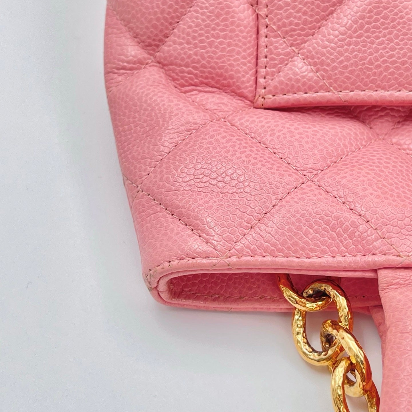 Chanel Pink Quilted Caviar Leather Medallion Tote Bag [Used]