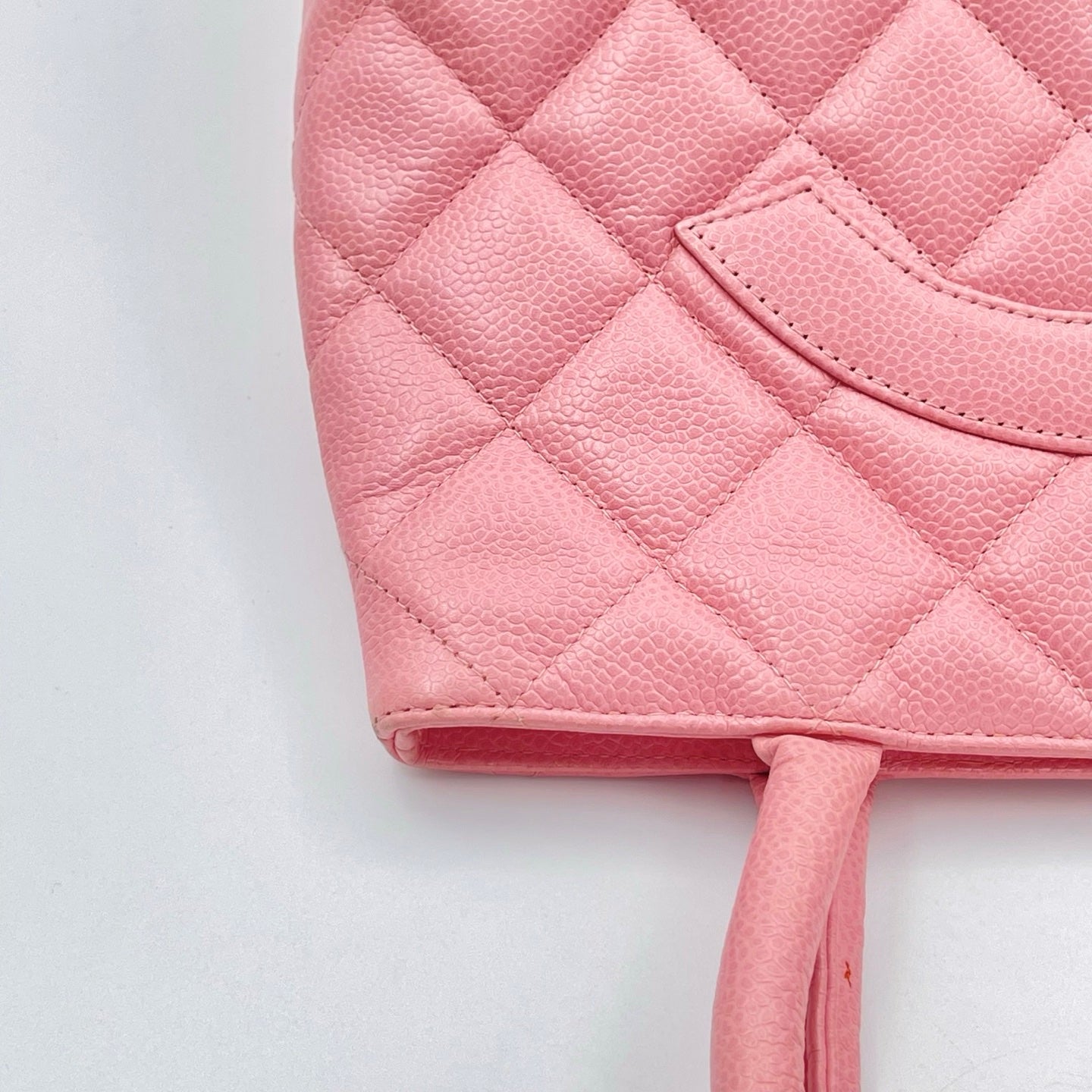 Chanel Pink Quilted Caviar Leather Medallion Tote Bag [Used]