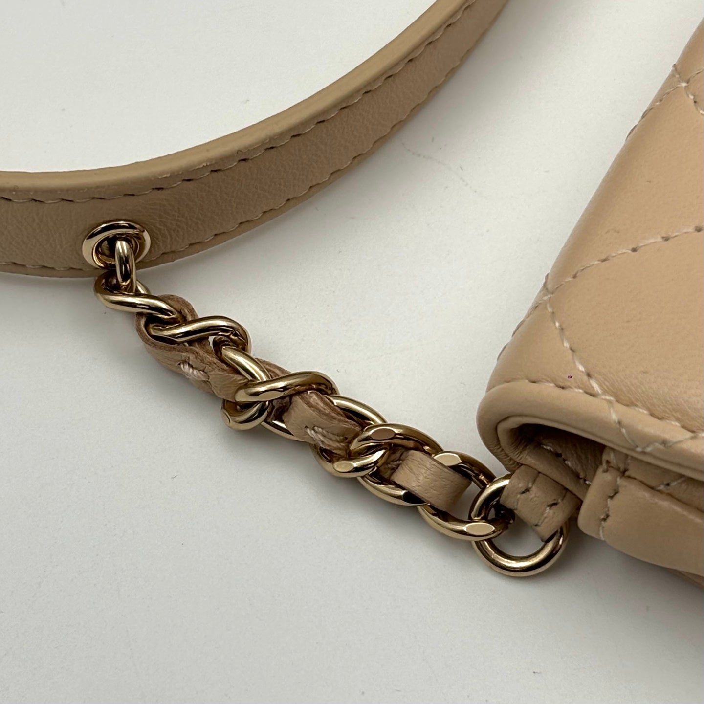 Chanel Beige Lambskin Quilted Waist Bag With Coin Purse [Used]