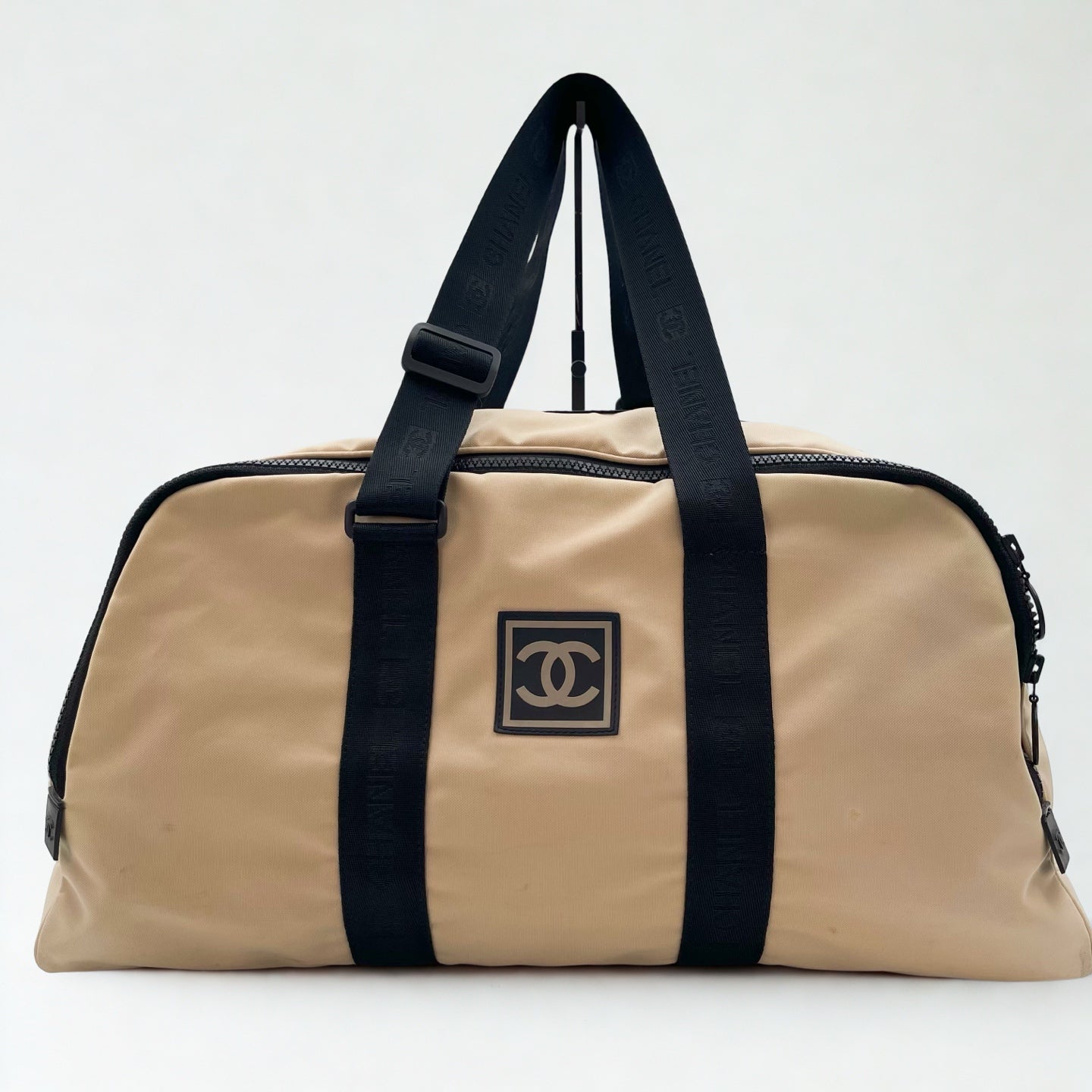 Chanel Beige Nylon Sports Boston Bag Shoulder Bag [Used]
