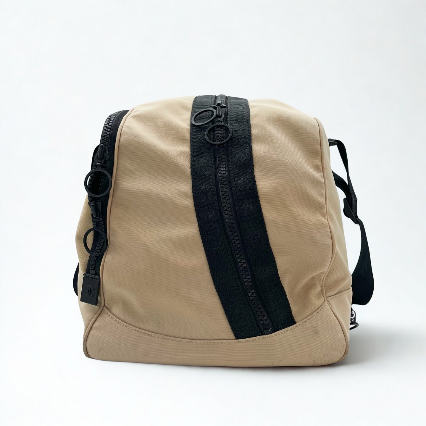 Chanel Beige Nylon Sports Boston Bag Shoulder Bag [Used]