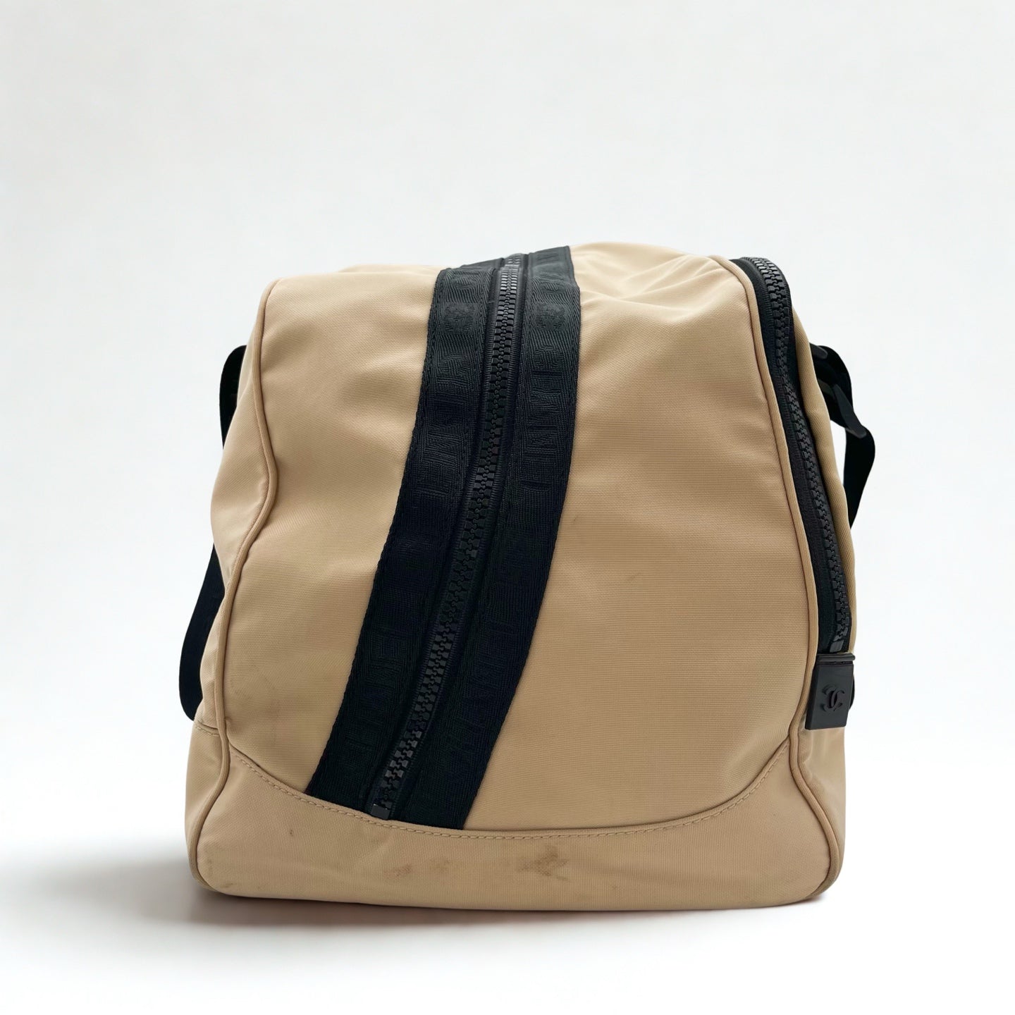 Chanel Beige Nylon Sports Boston Bag Shoulder Bag [Used]